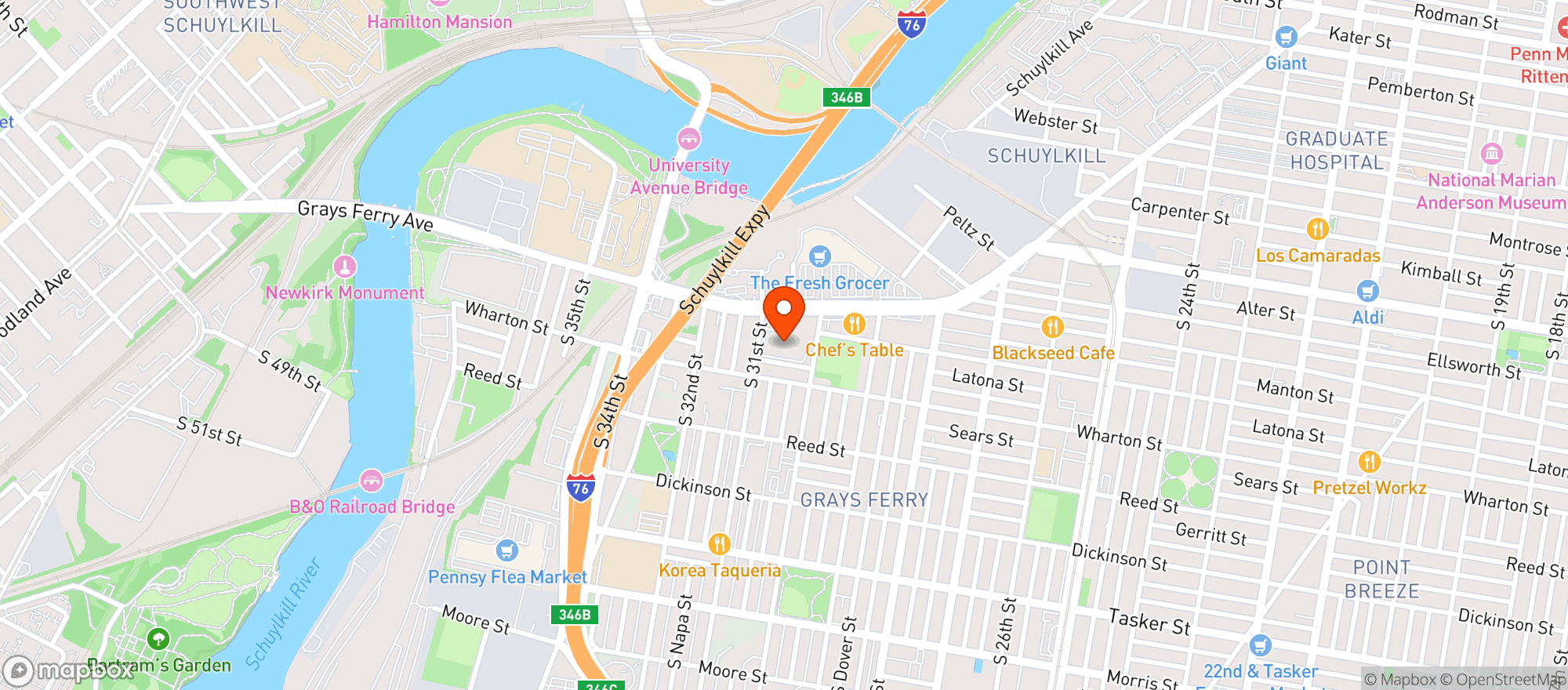 Map showing Go Beer (Grays Ferry1463)