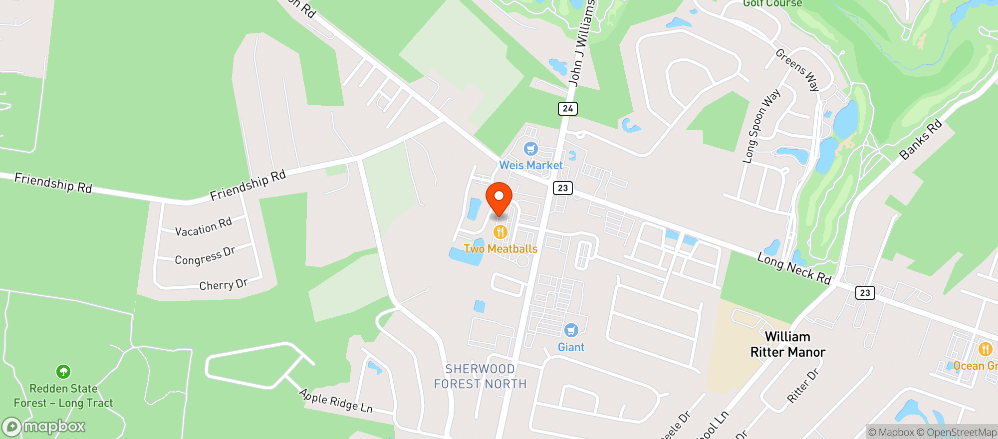 Map showing Brick Works Brewing and Eats - Long Neck