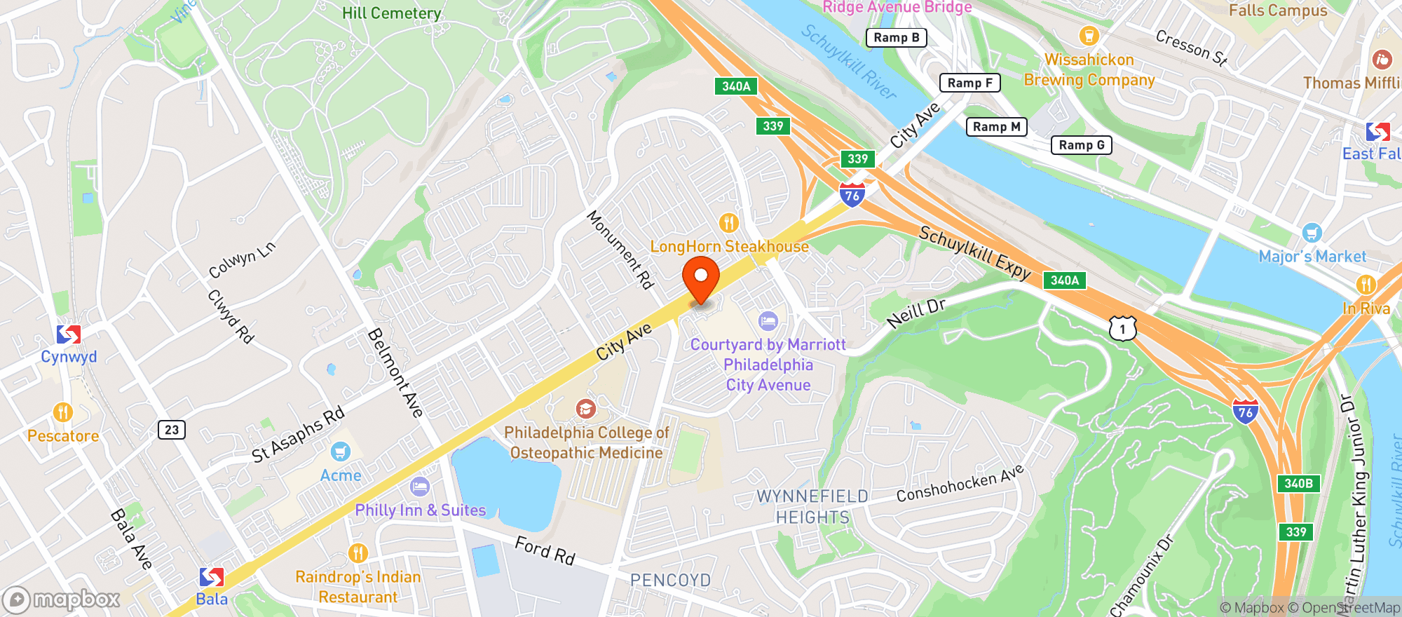 Map showing Cbd Kratom Wynnfield Heights