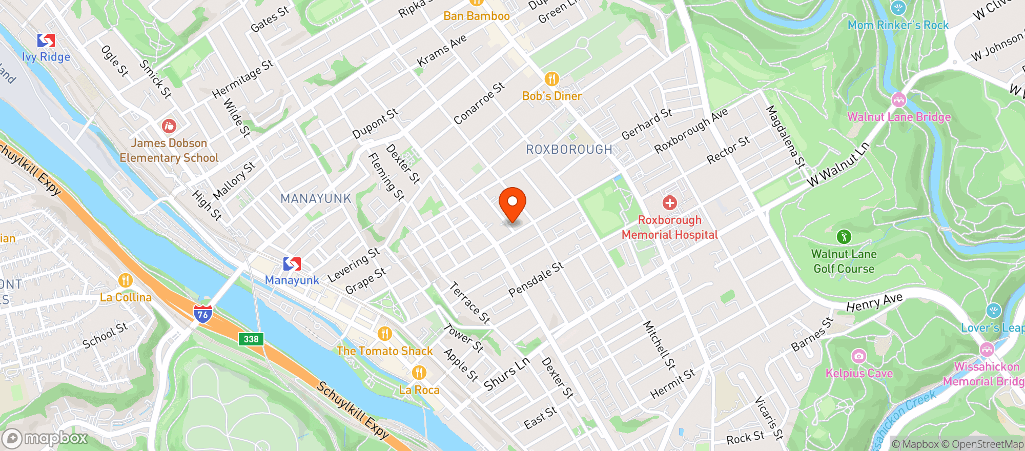 Map showing Hilltown Tavern