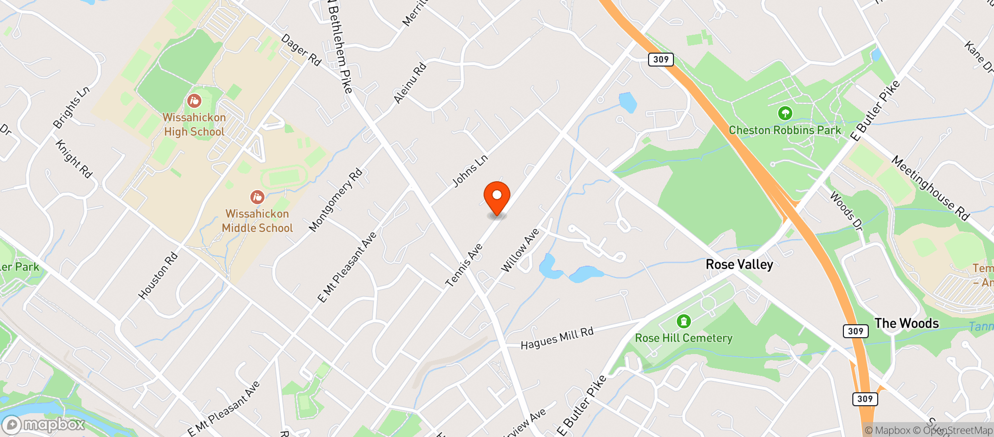 Map showing Old York Road Country Club