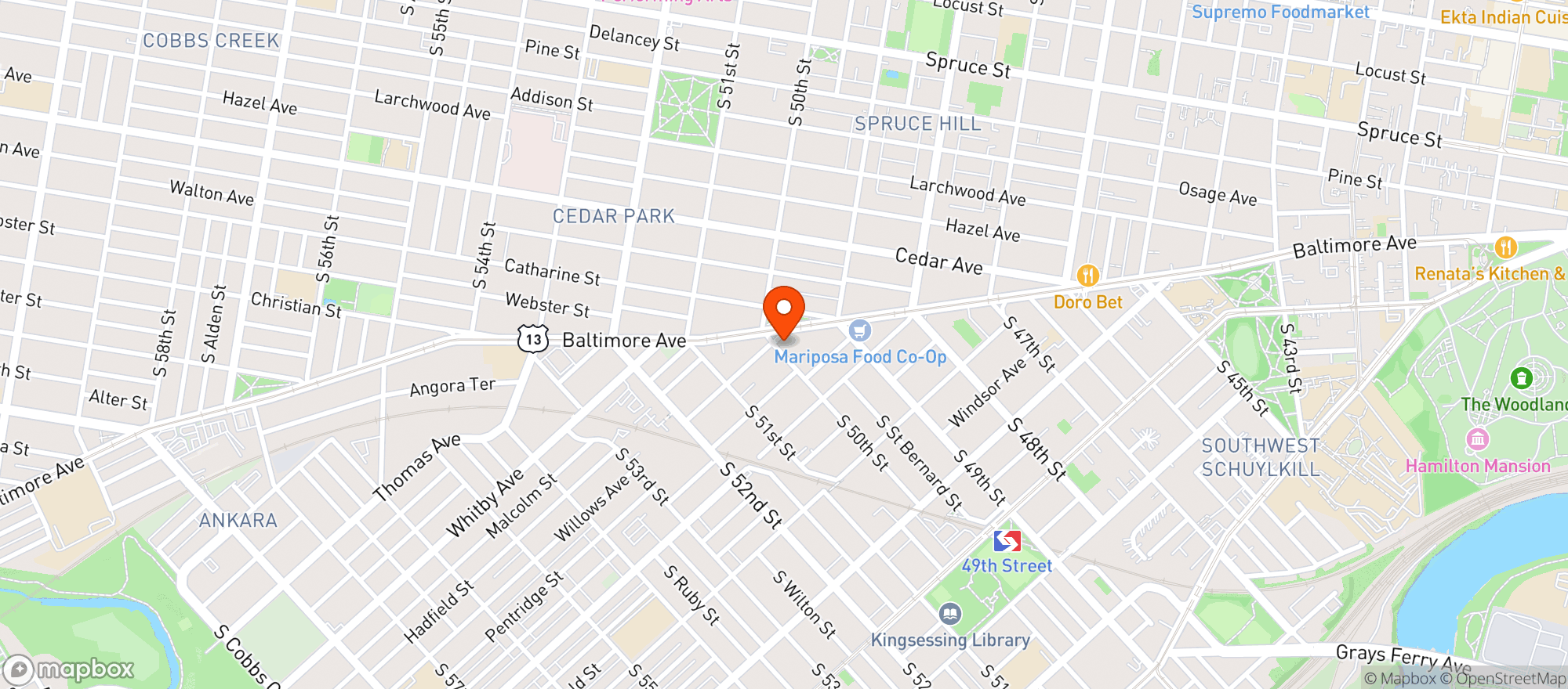 Map showing Carbon Copy