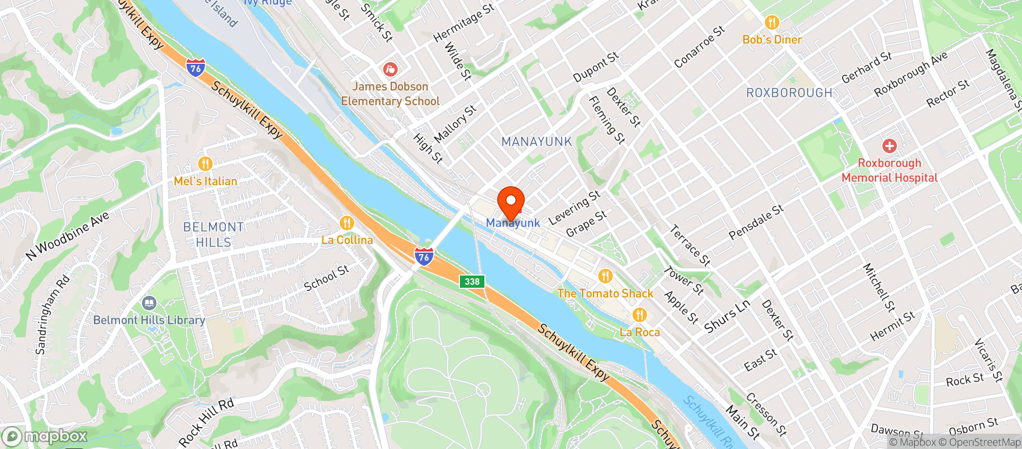 Map showing Blondie