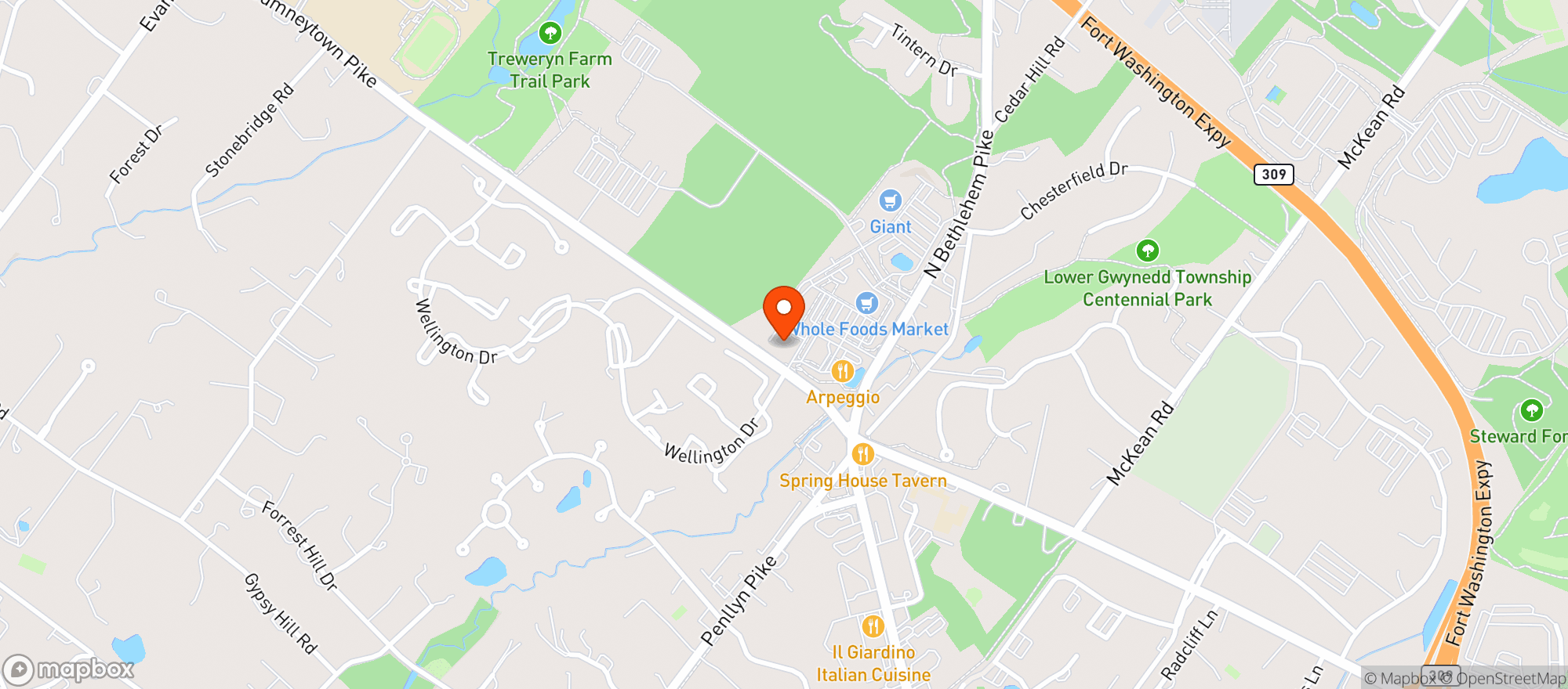 Map showing Whole Foods Market