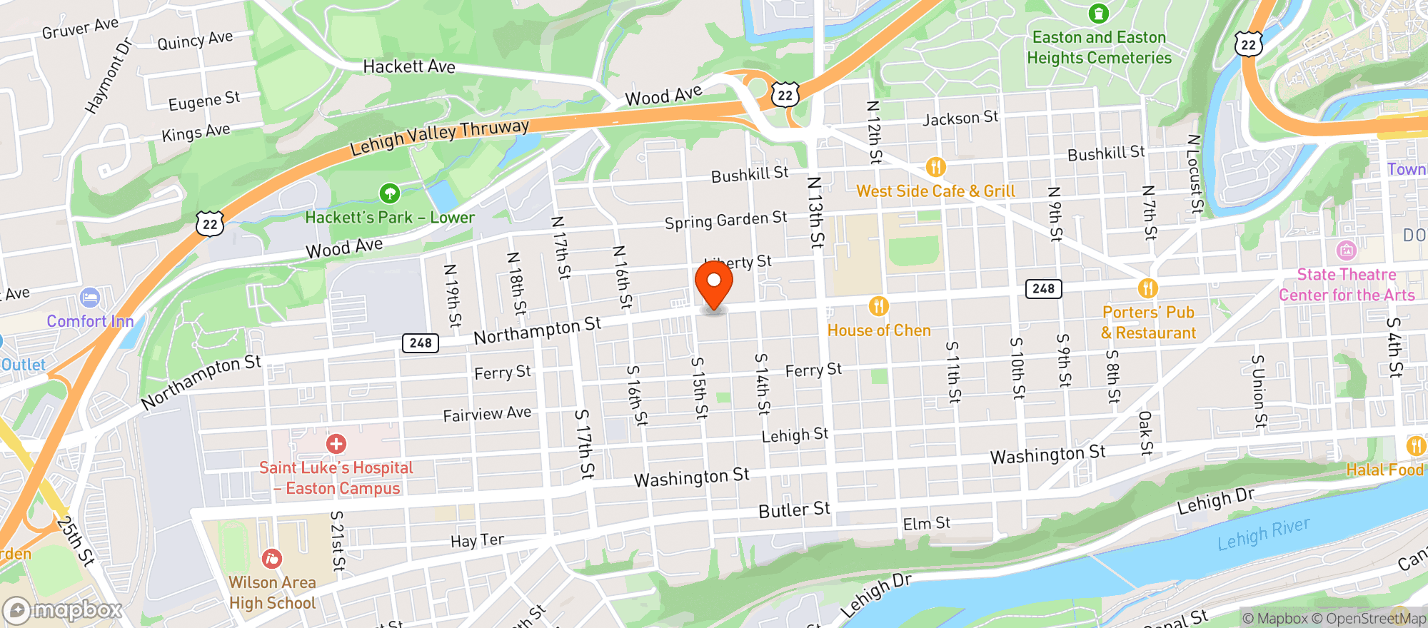 Map showing EASTERN CONVENIENCE TOBACCO SHOP