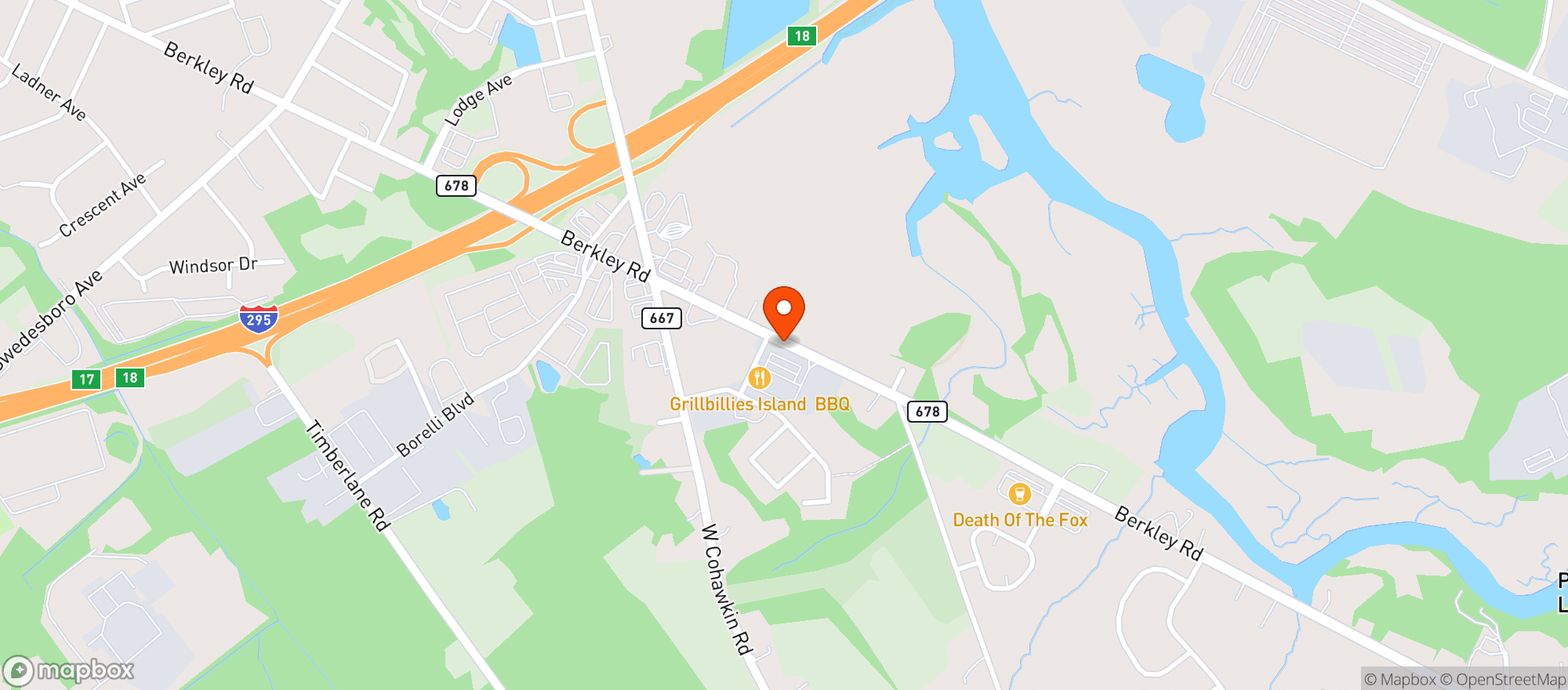 Map showing Berkley Fine Wines & Spirits