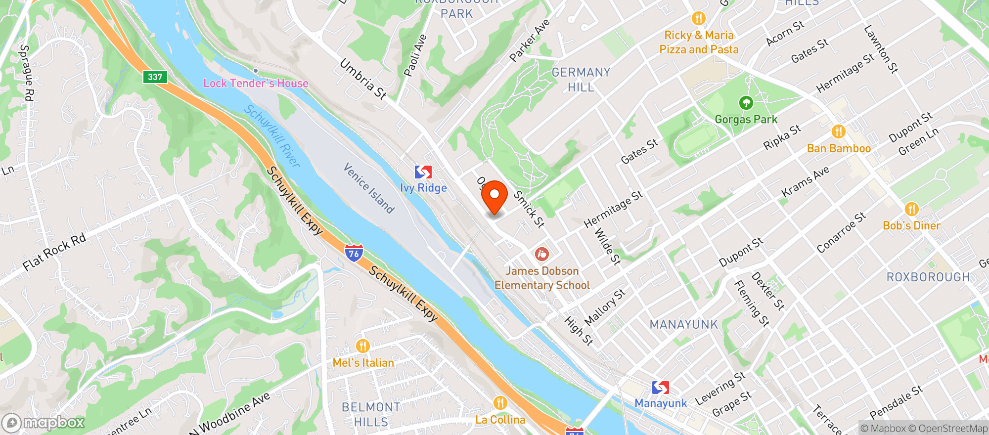 Map showing Union Tap House
