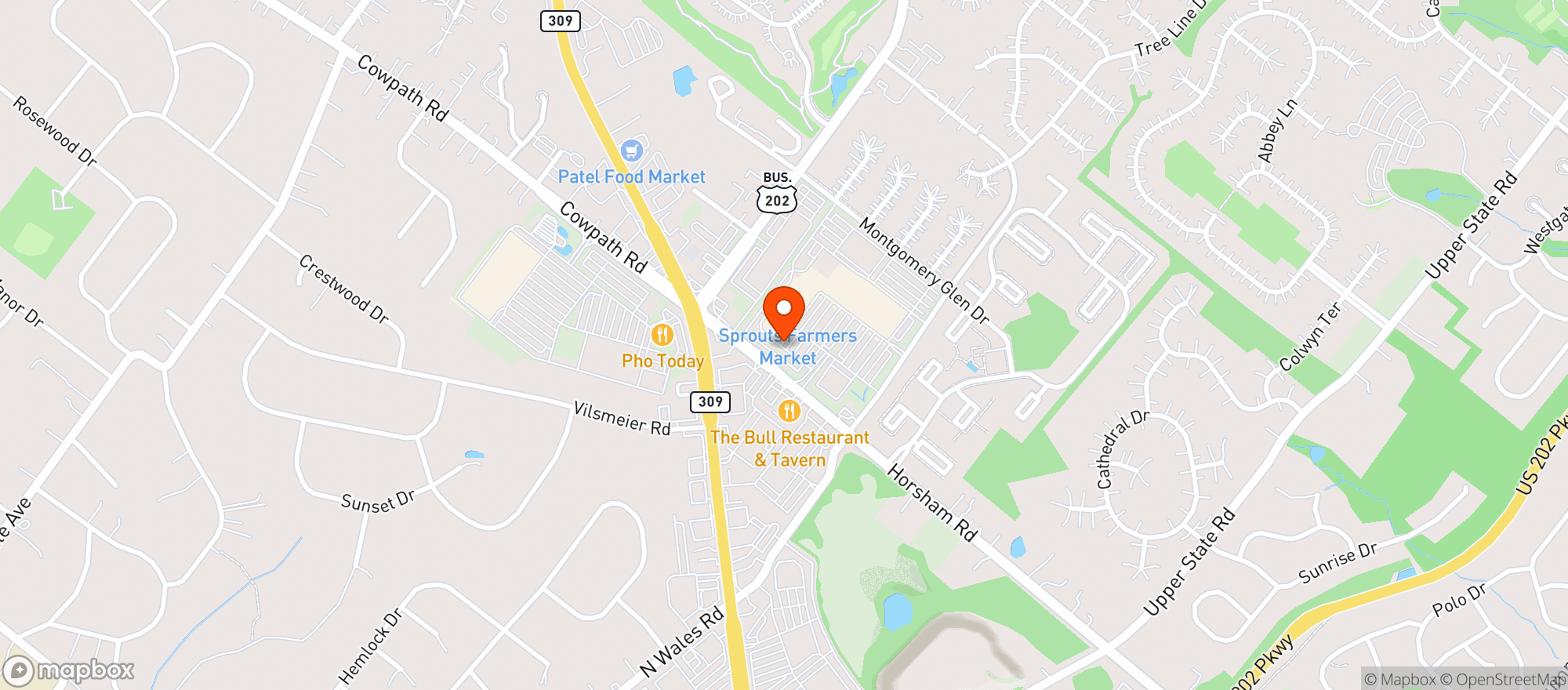 Map showing Sprouts - Lansdale