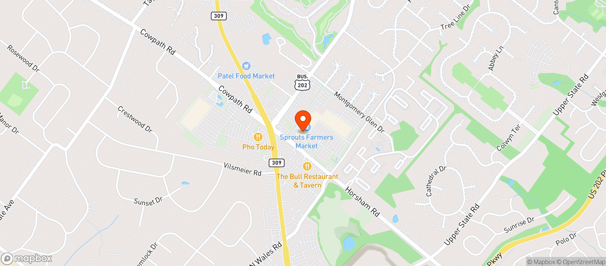 Map showing World Market Montgomeryville