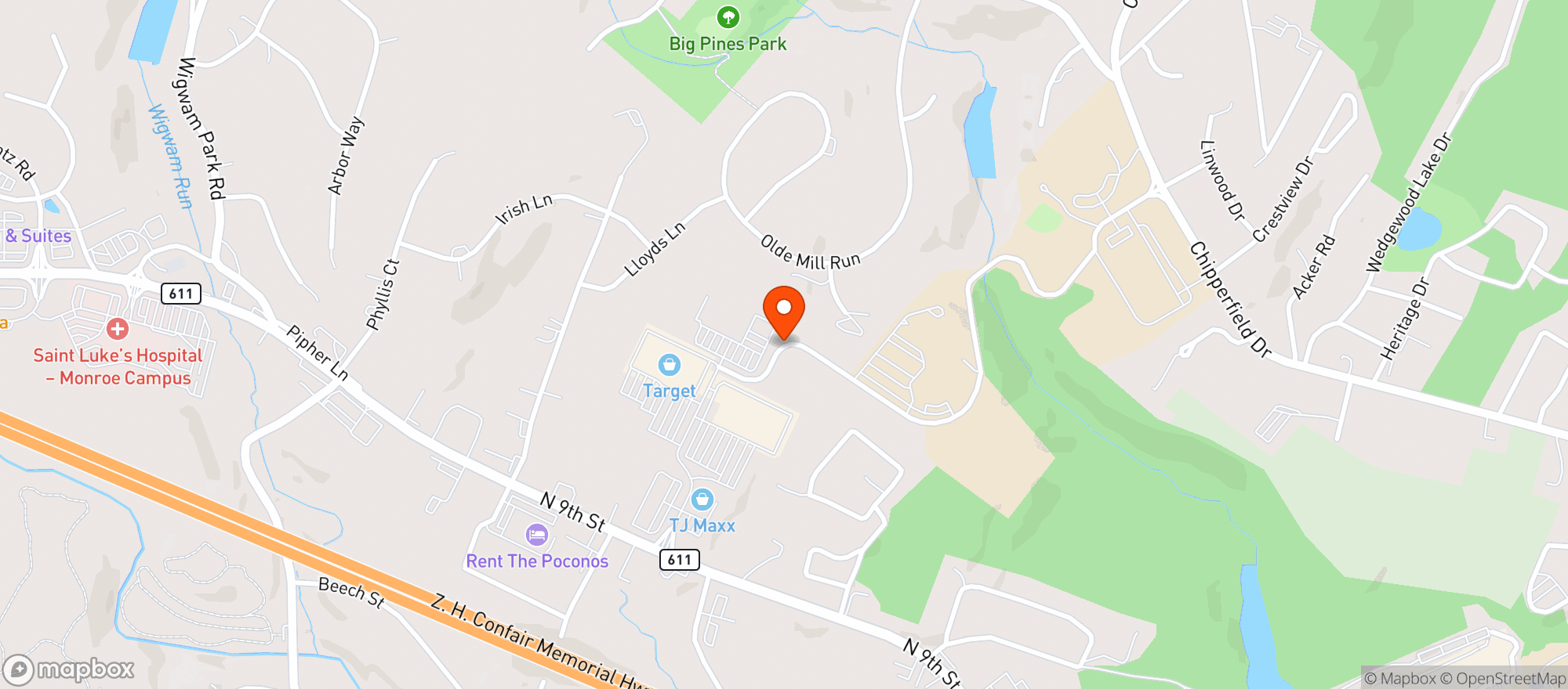 Map showing Target