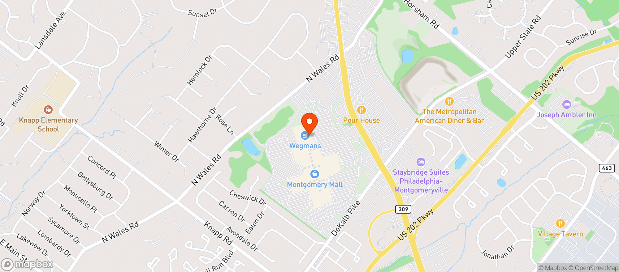 Map showing Wegmans (Montgomryville)