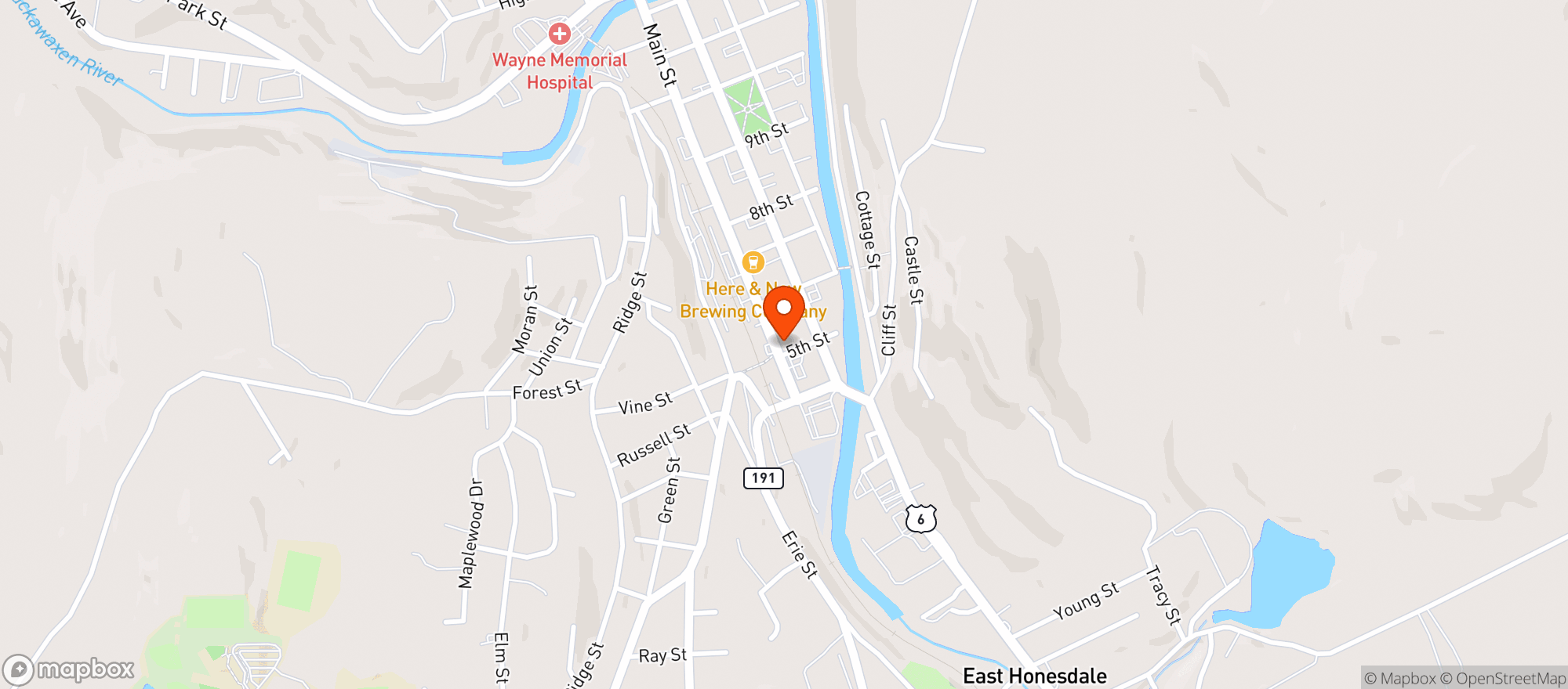 Map showing Twisted Tavern