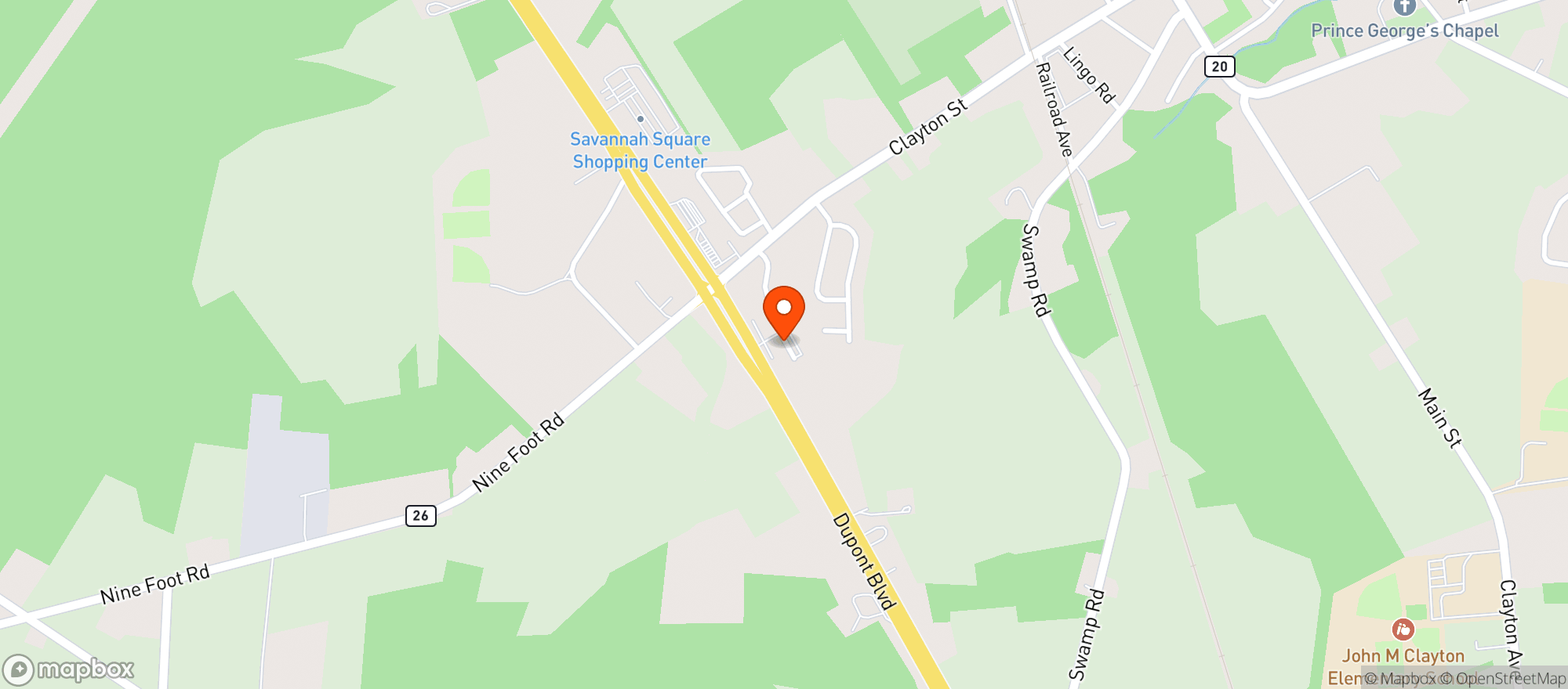 Map showing Delmarva Billiards