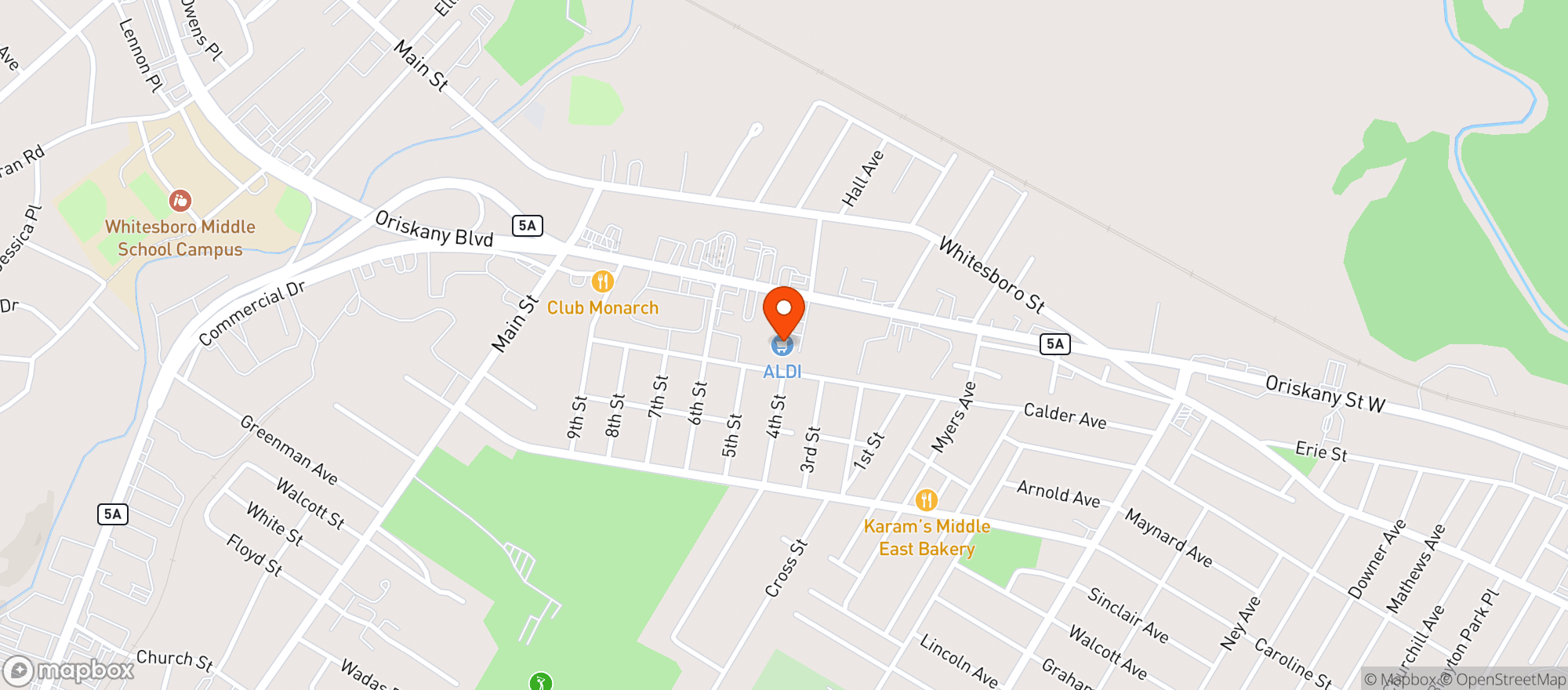 Map showing Aldi #465036