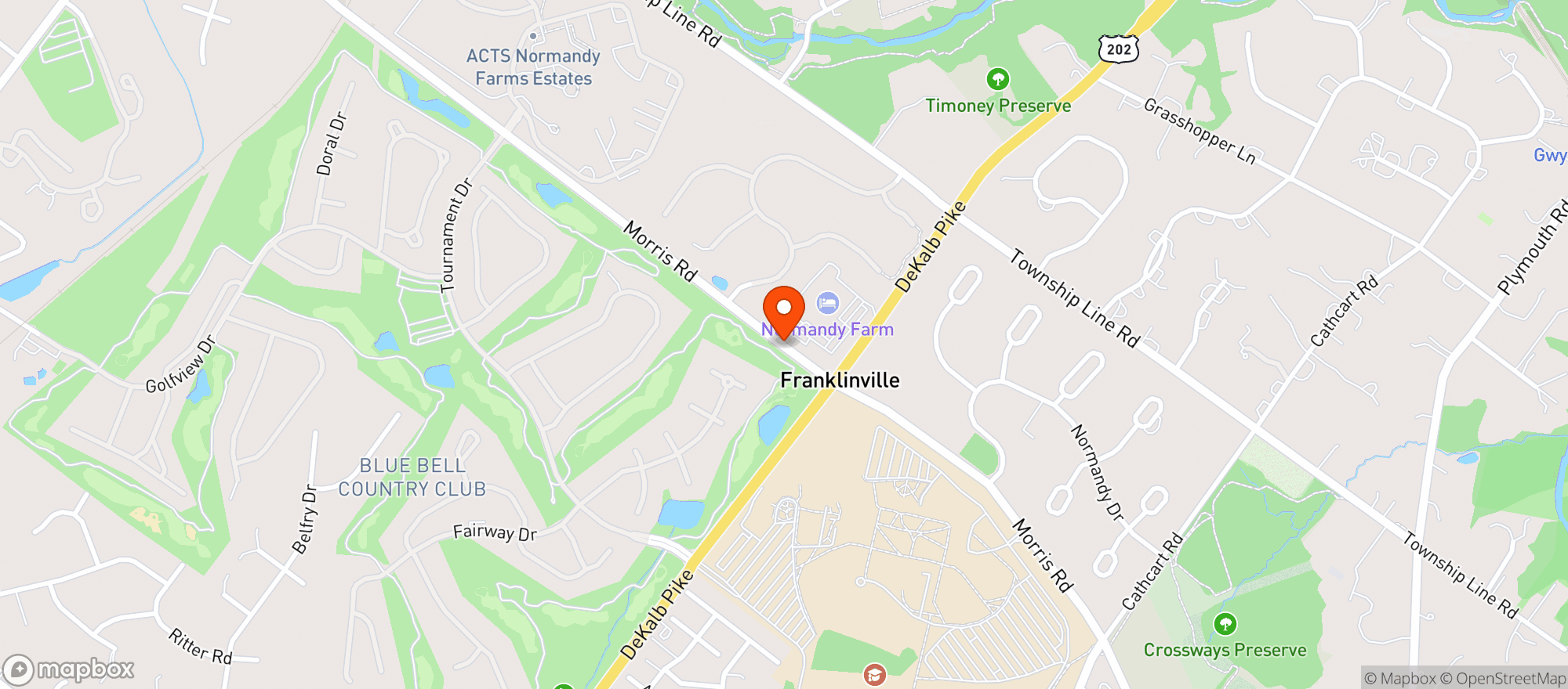 Map showing Normandy Farm Hotel