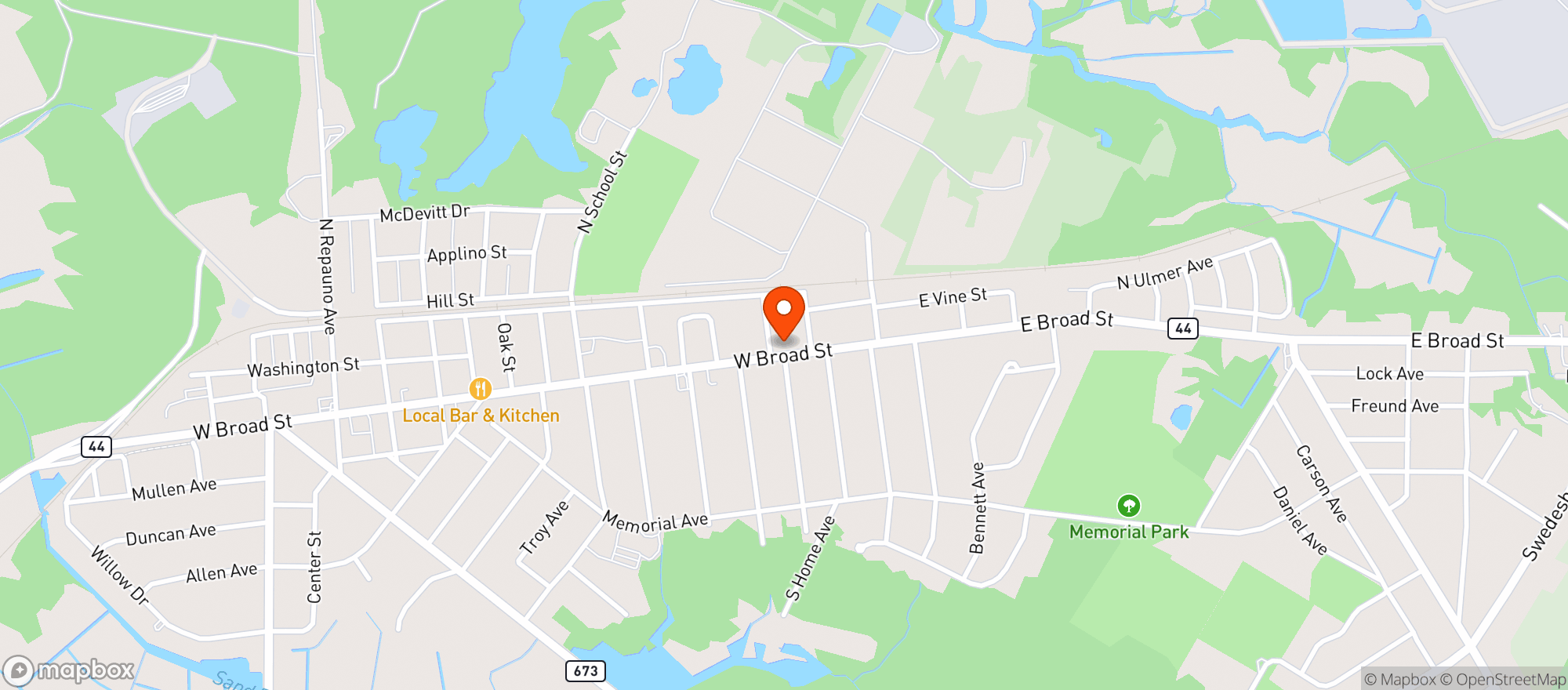 Map showing Gibbstown Liquors