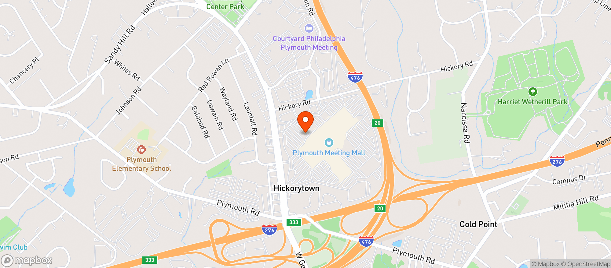 Map showing WHOLE FOODS - PLYMOUTH MTG