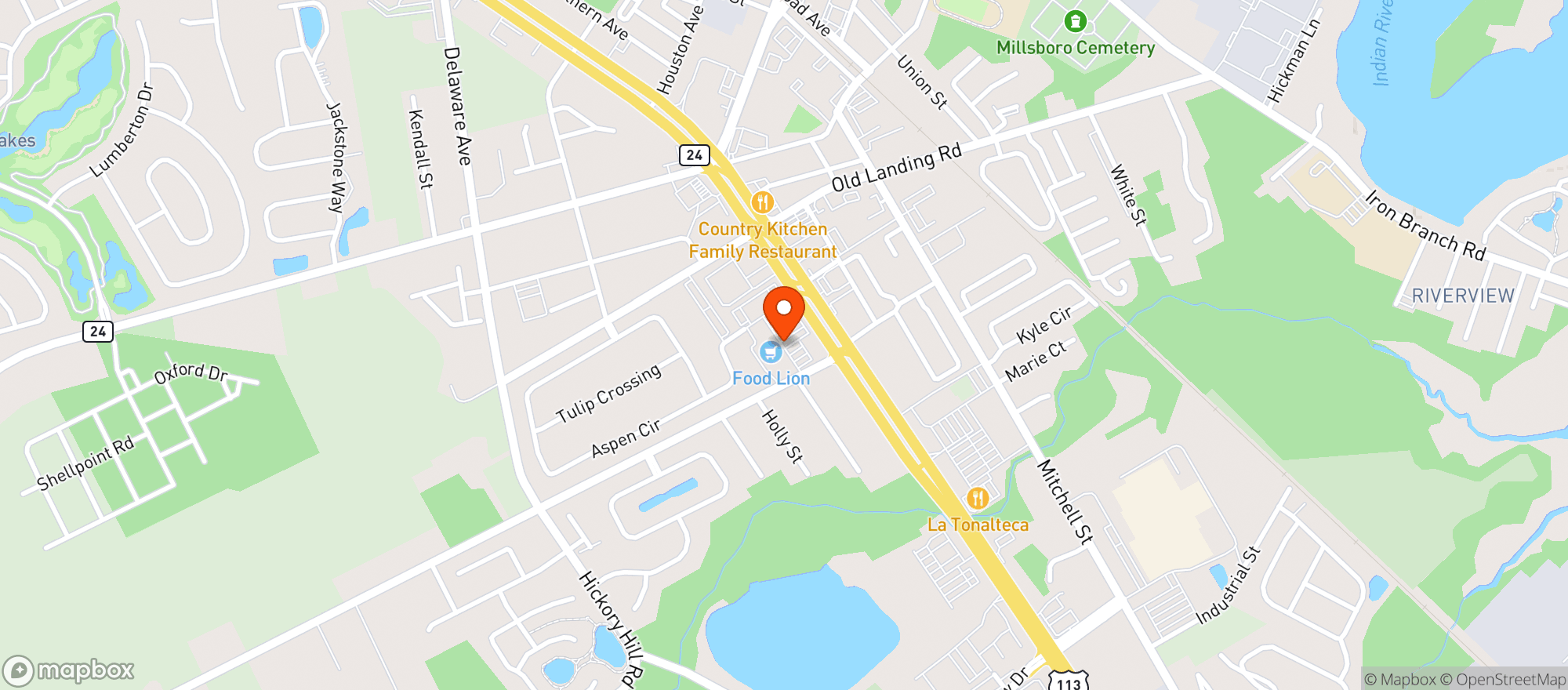 Map showing Kwik Liquors