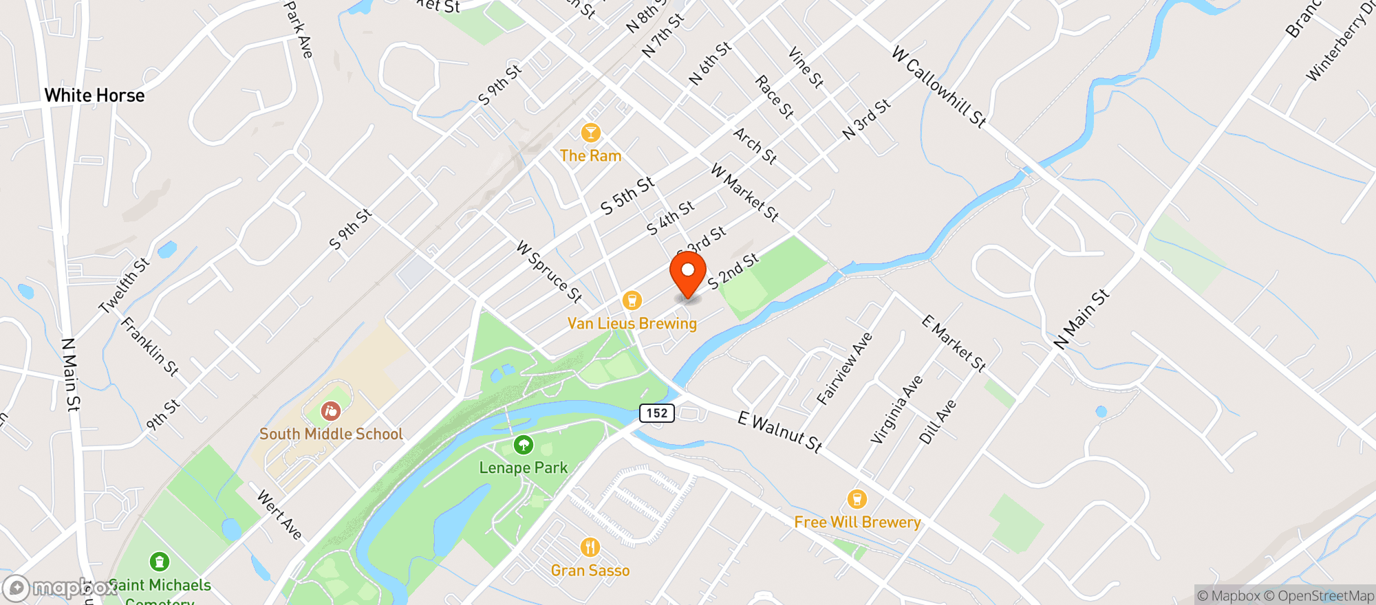 Map showing Pennridge Beverage