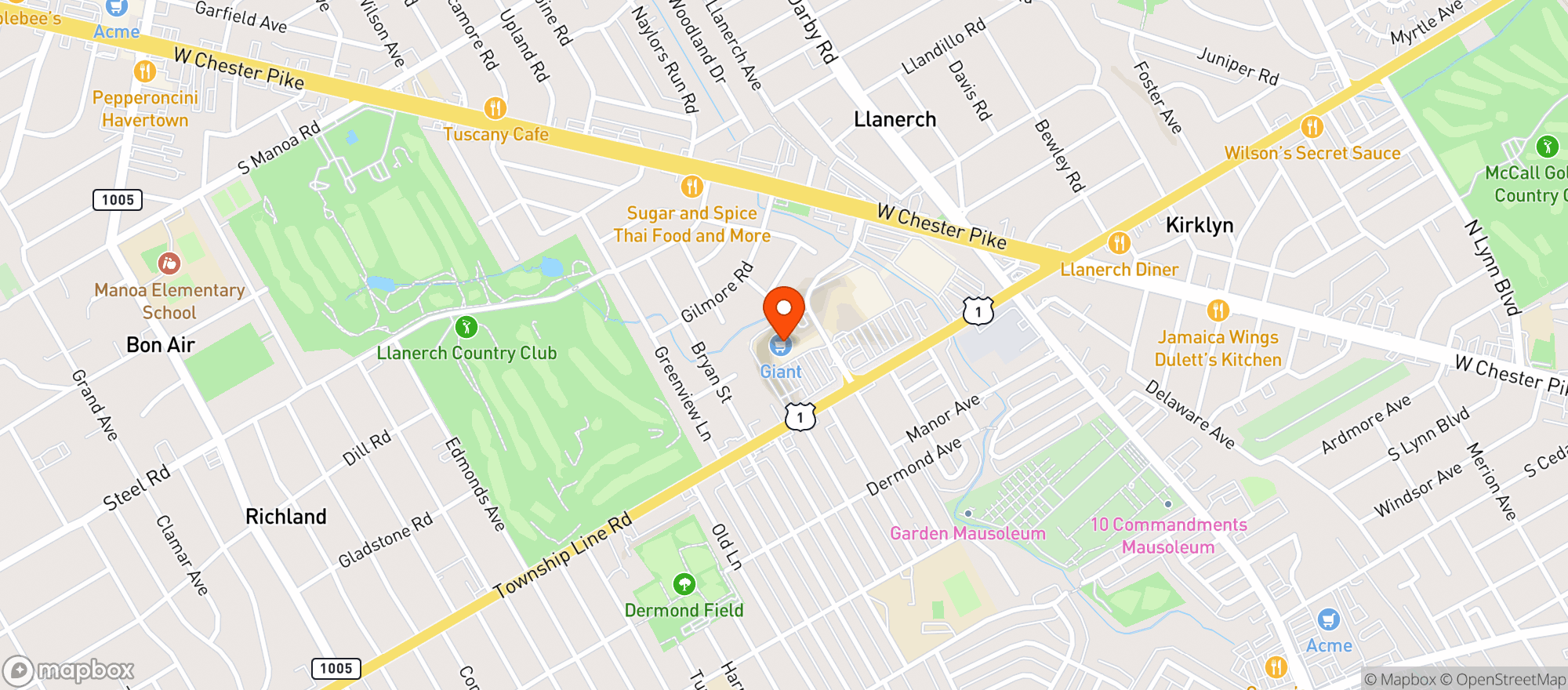 Map showing Vitamin Shoppe - Havertown