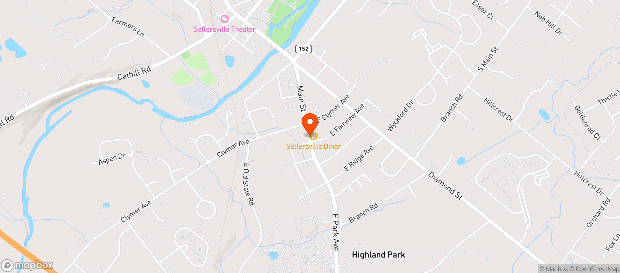 Map showing Sellersville Beverage
