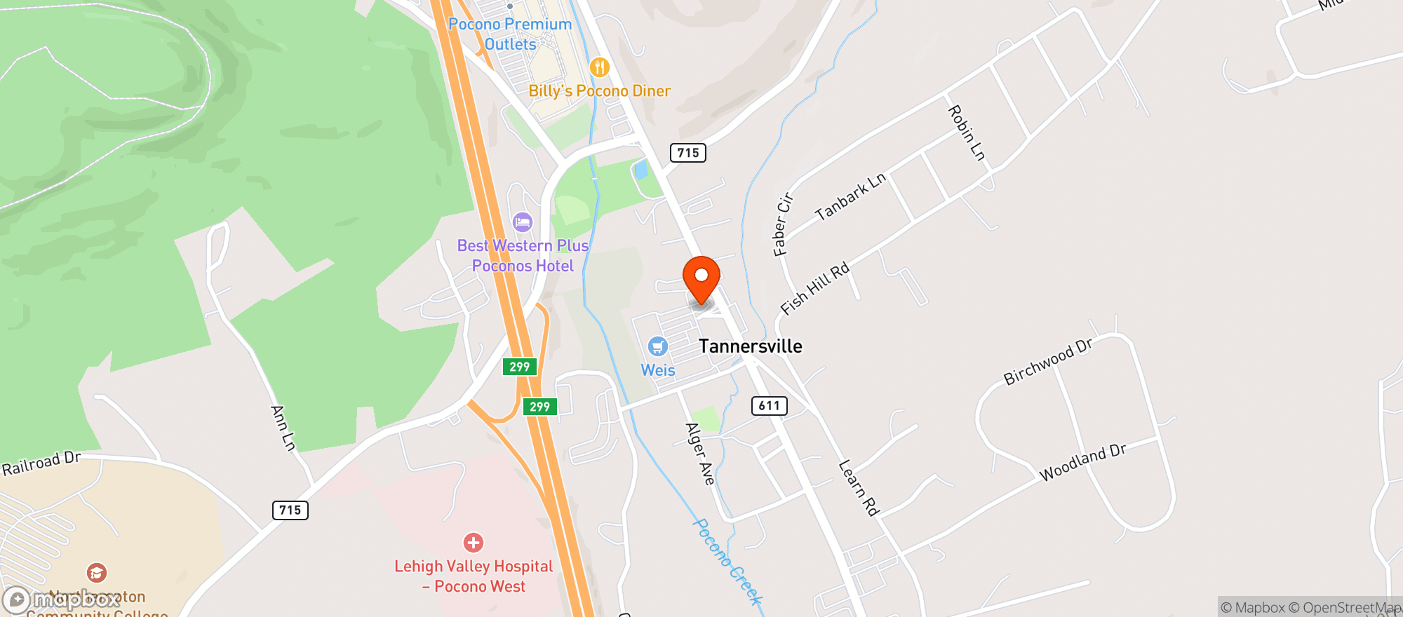 Map showing Weis Markets