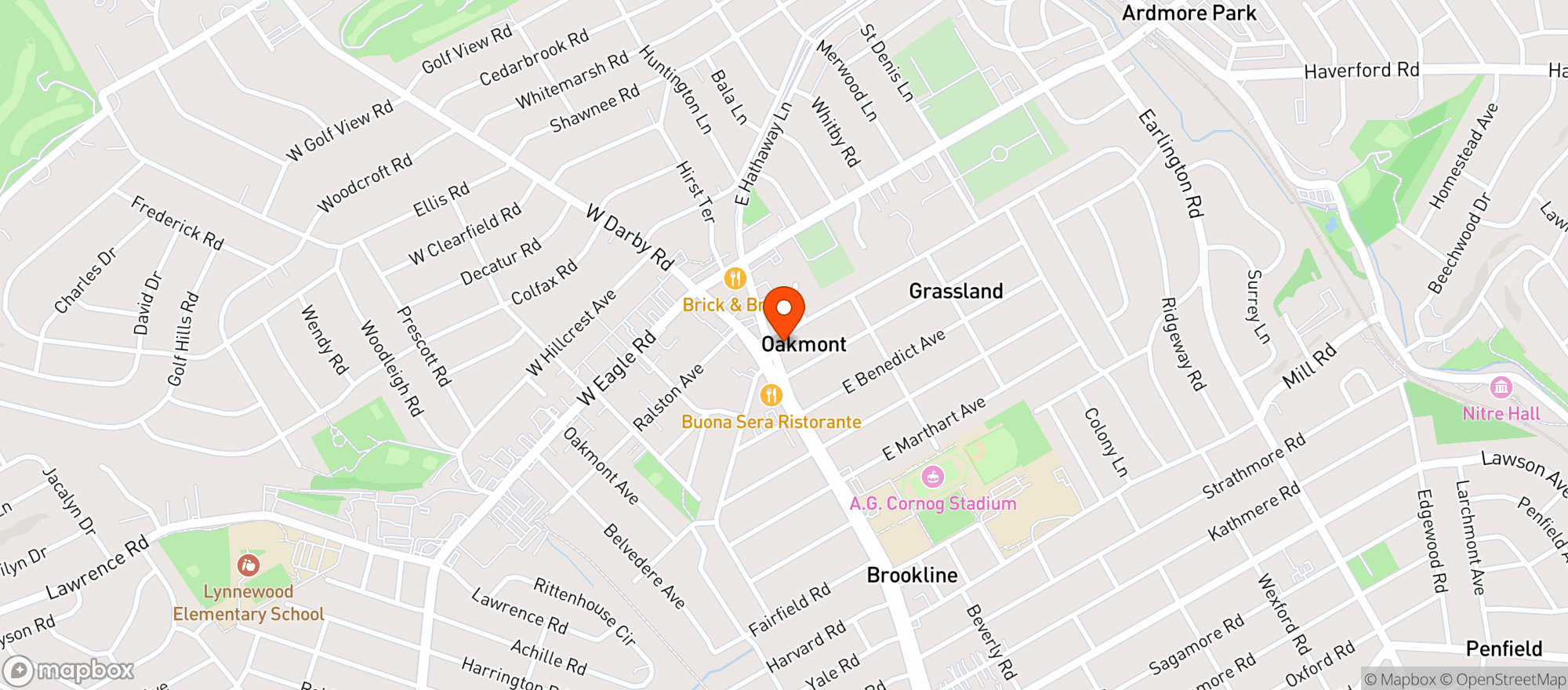 Map showing The Cross Bar