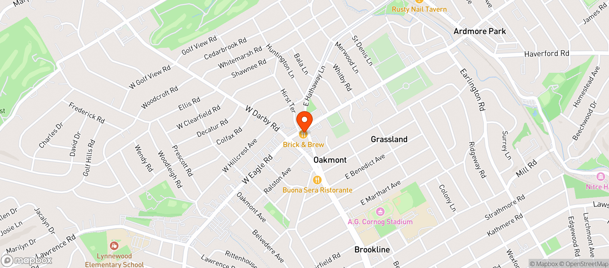 Map showing Brick & Brew