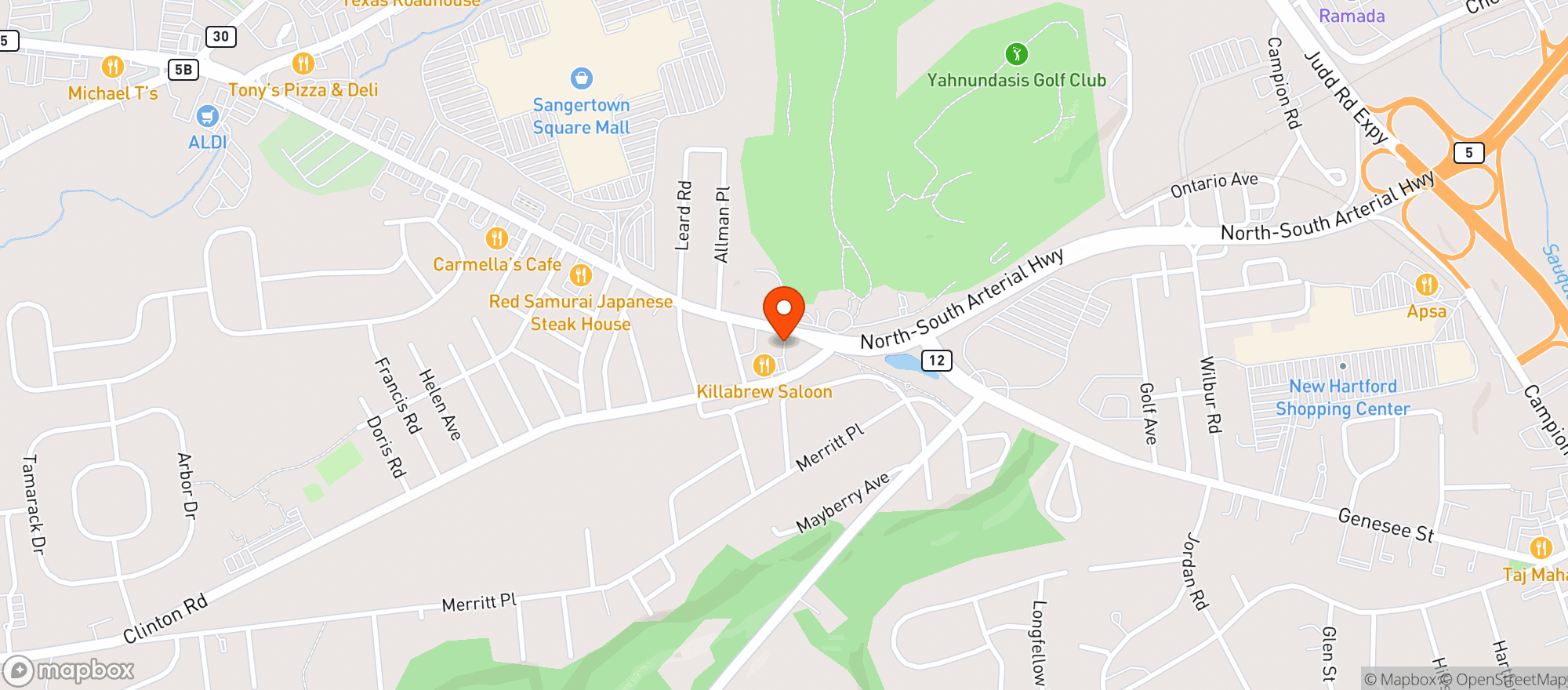 Map showing Seneca Turnpike Liquor