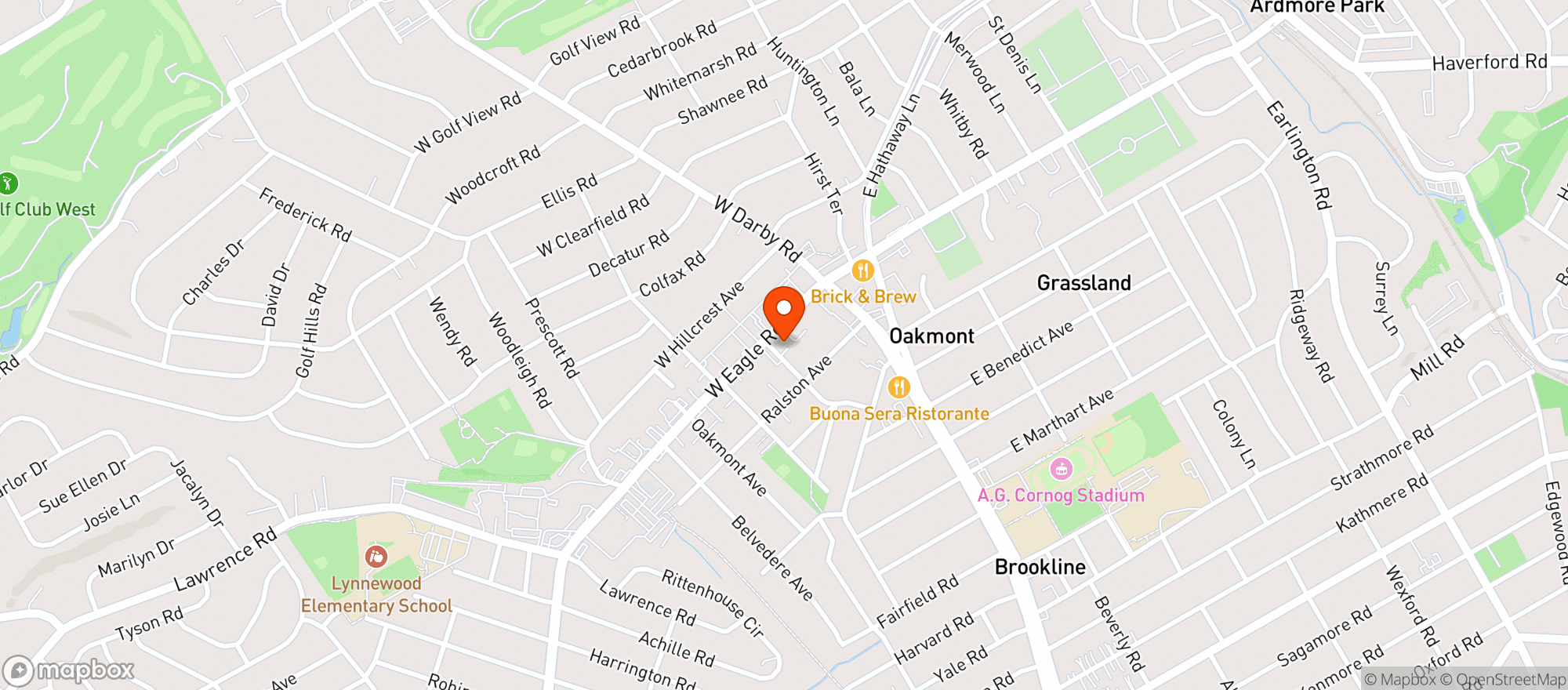 Map showing Boccellas Deli