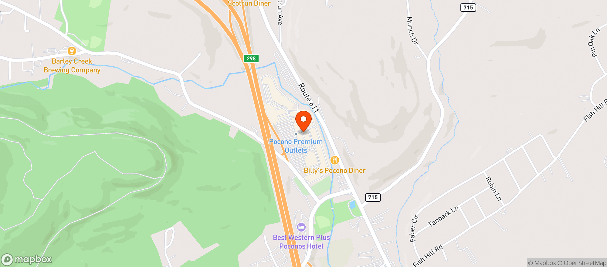 Map showing Barley Creek Taproom