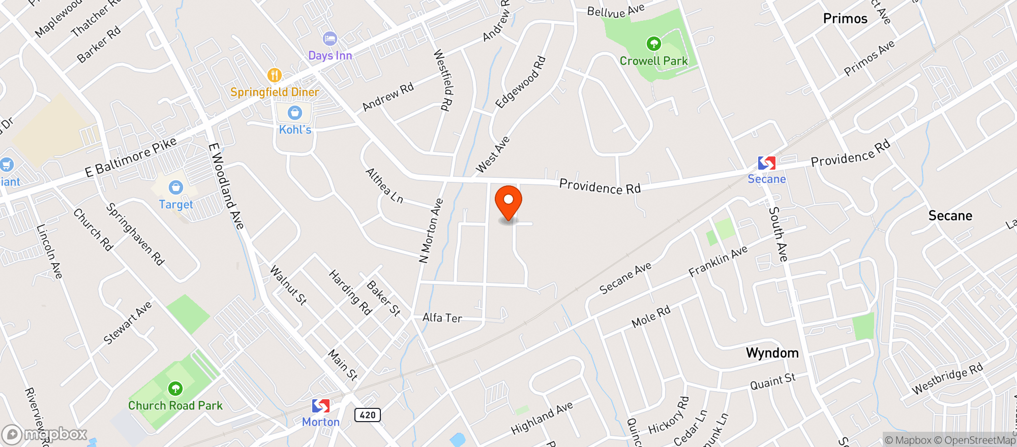 Map showing Baby Bird Brewing