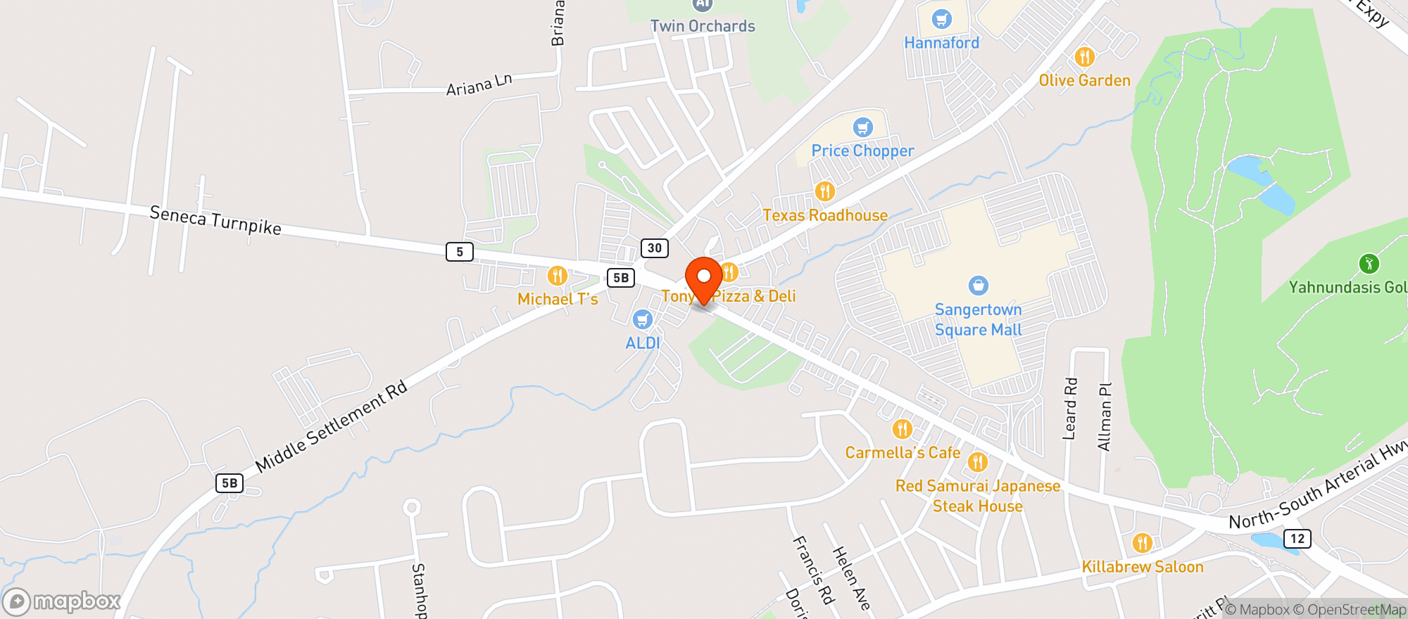 Map showing Target - New Hartford