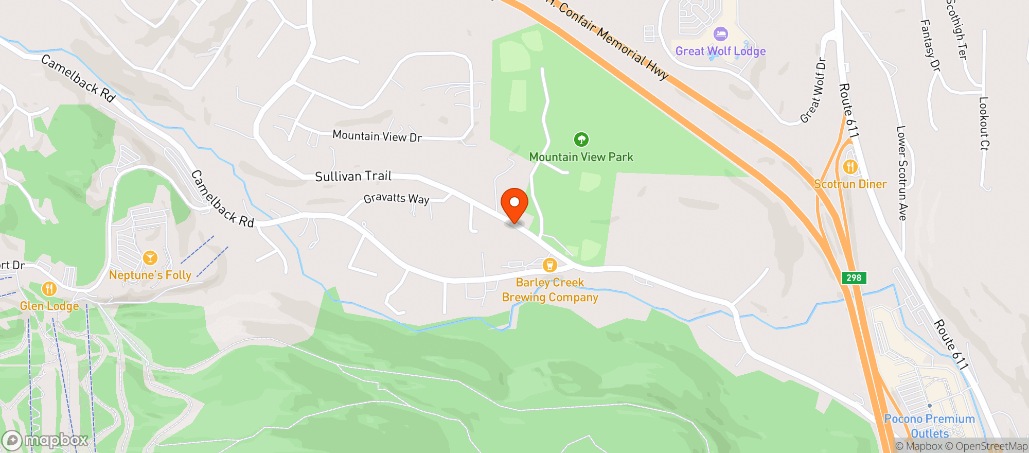Map showing Barley Creek Brewing Company