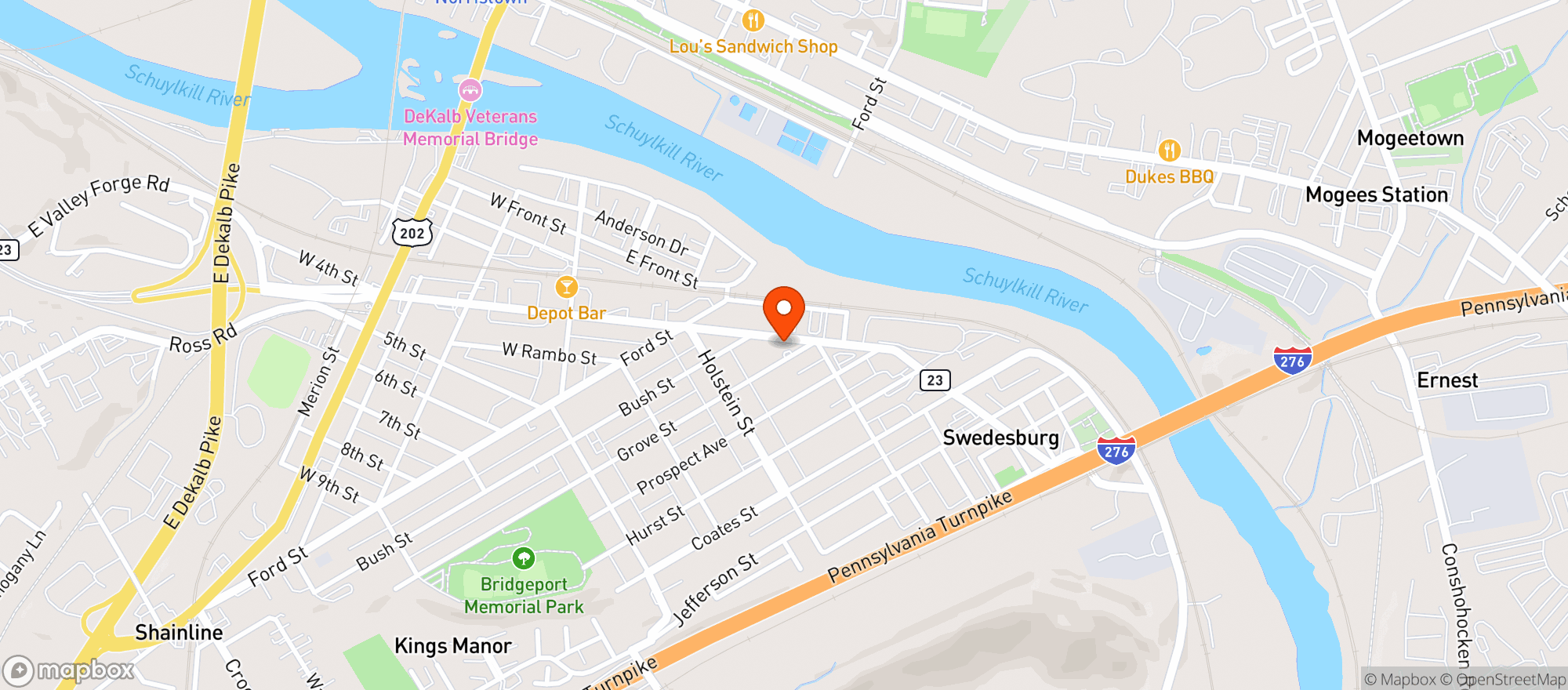 Map showing Taphouse 23
