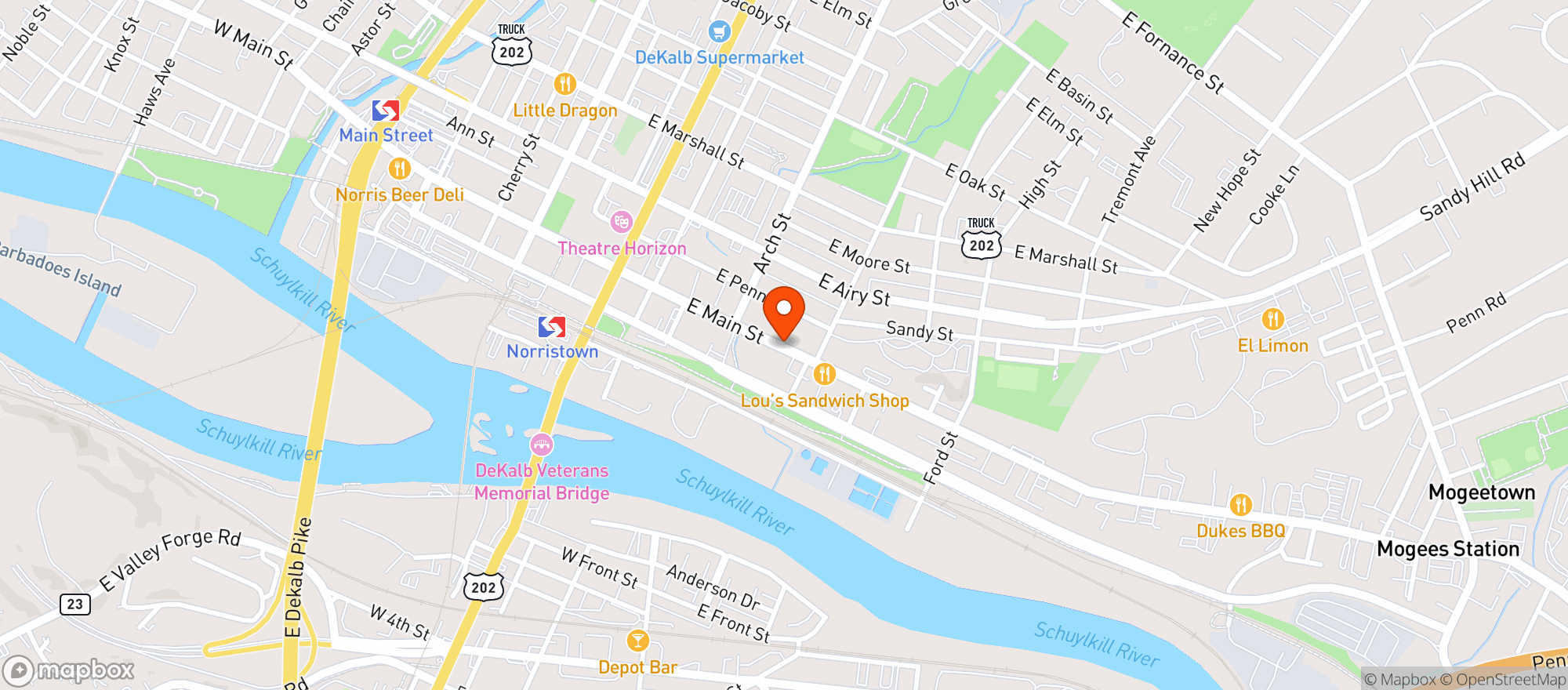 Map showing Tequeria La Michoacana