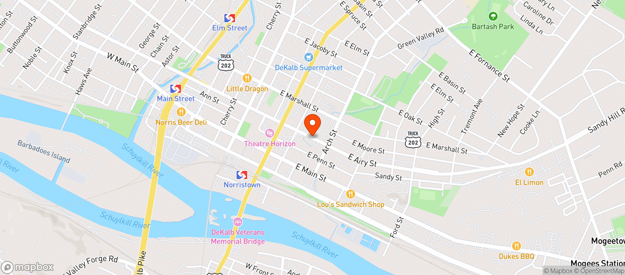 Map showing Acme
