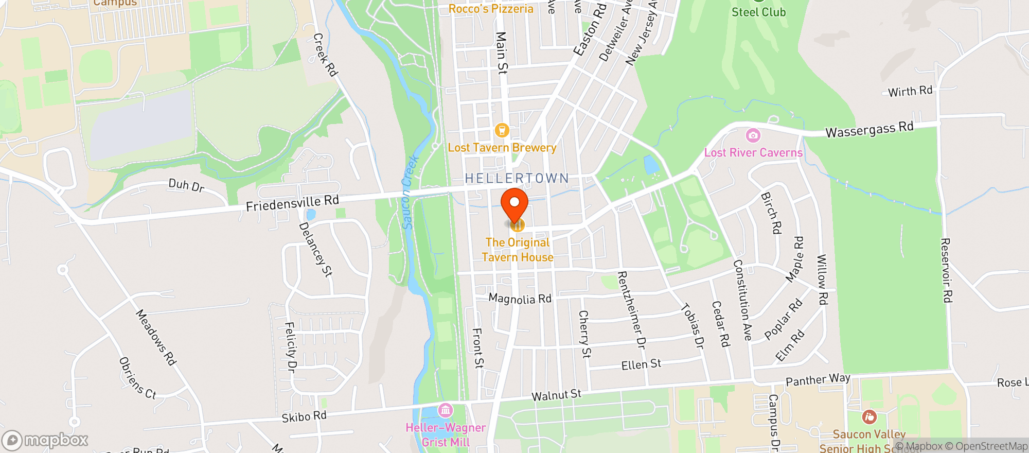 Map showing Wings On Main