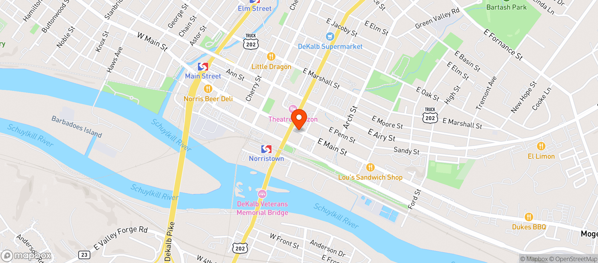 Map showing El Jefe