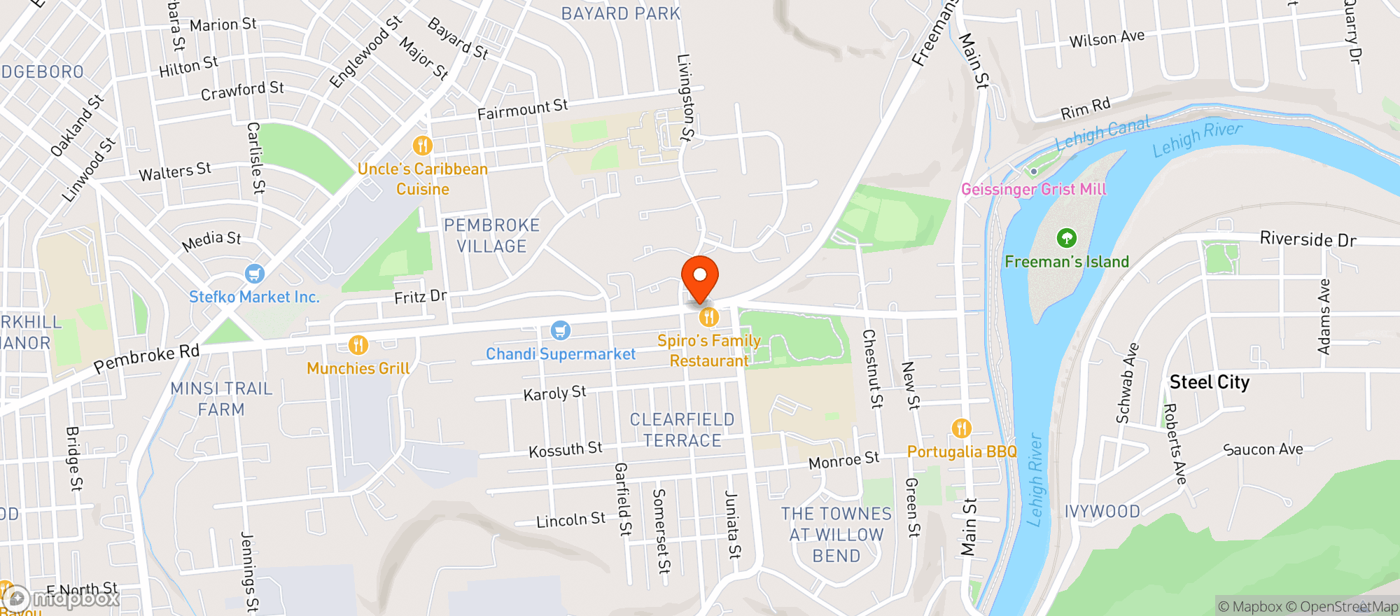 Map showing FRIENDLY FOOD MART