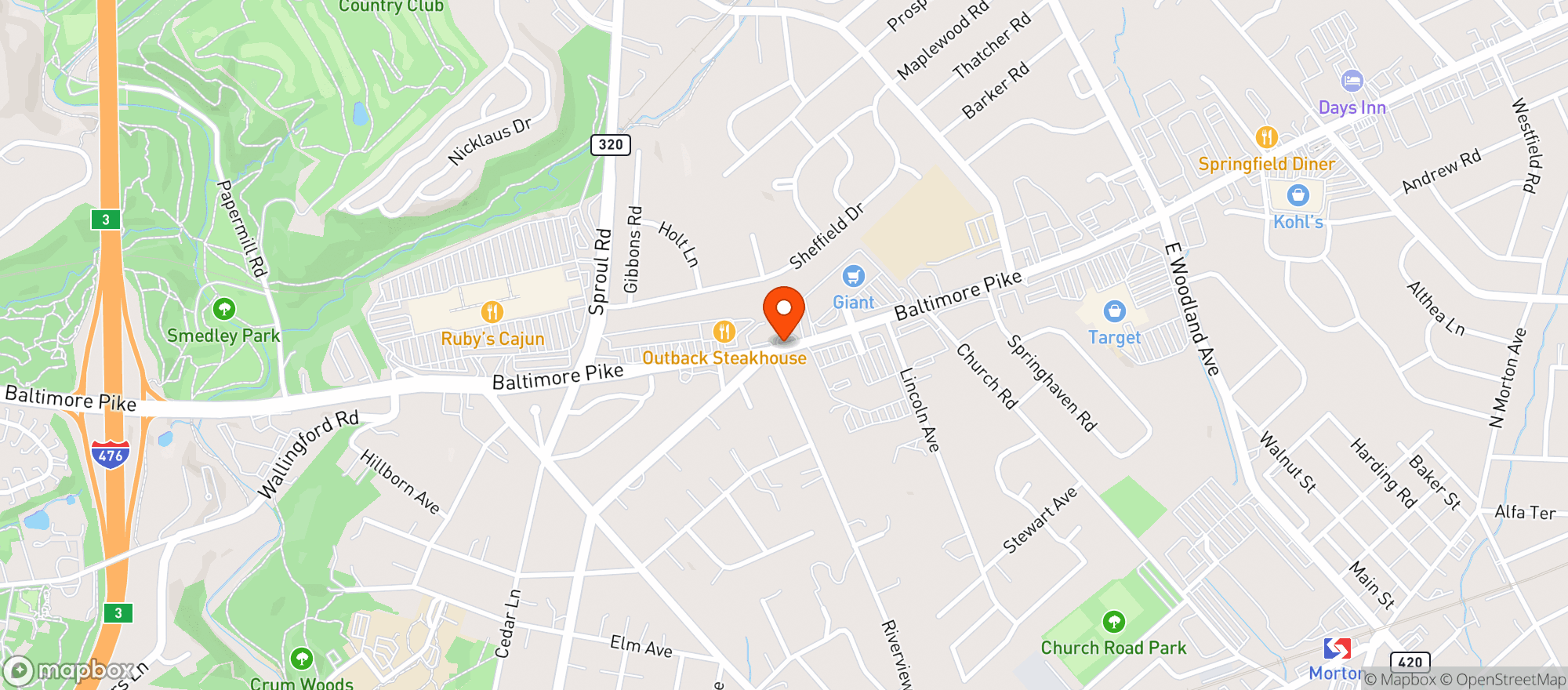 Map showing Vitamin Shoppe - Springfield