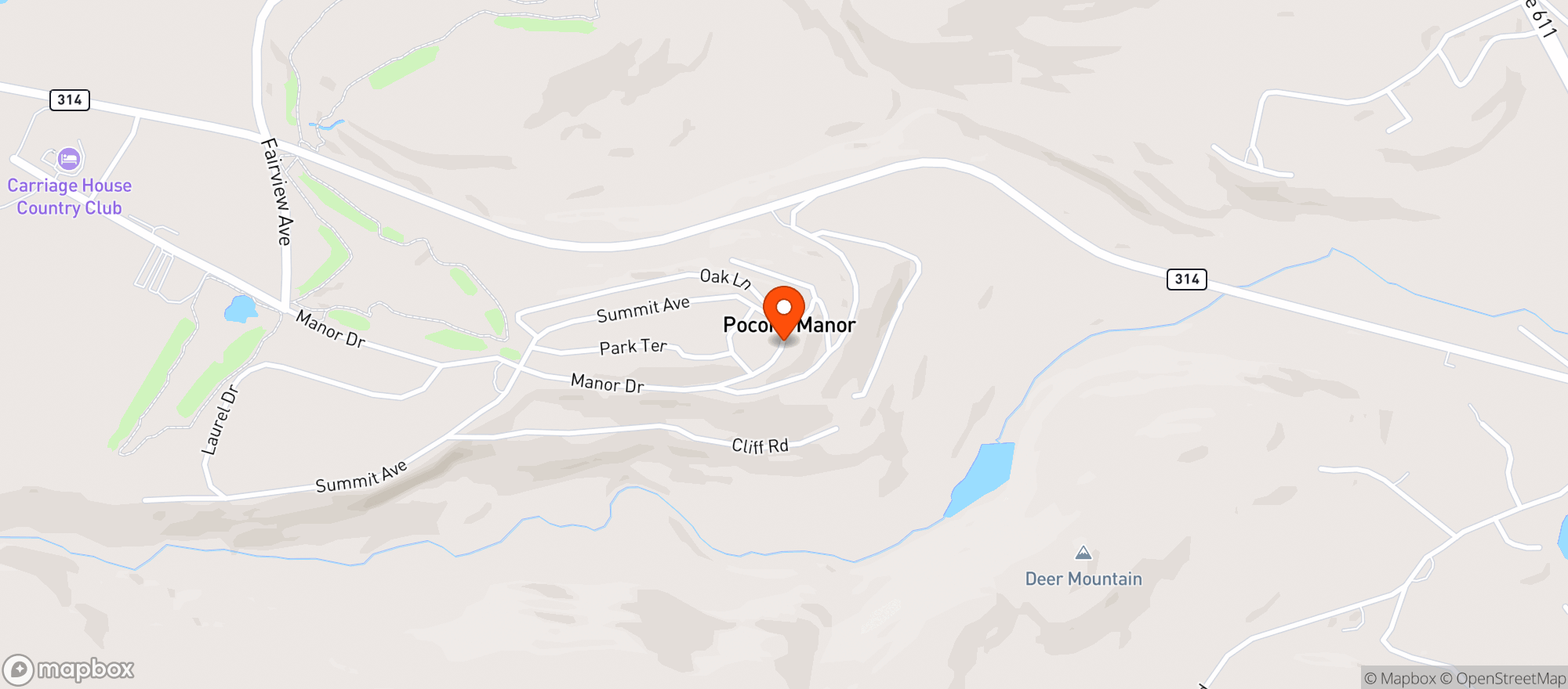 Map showing Inn At Pocono Manor