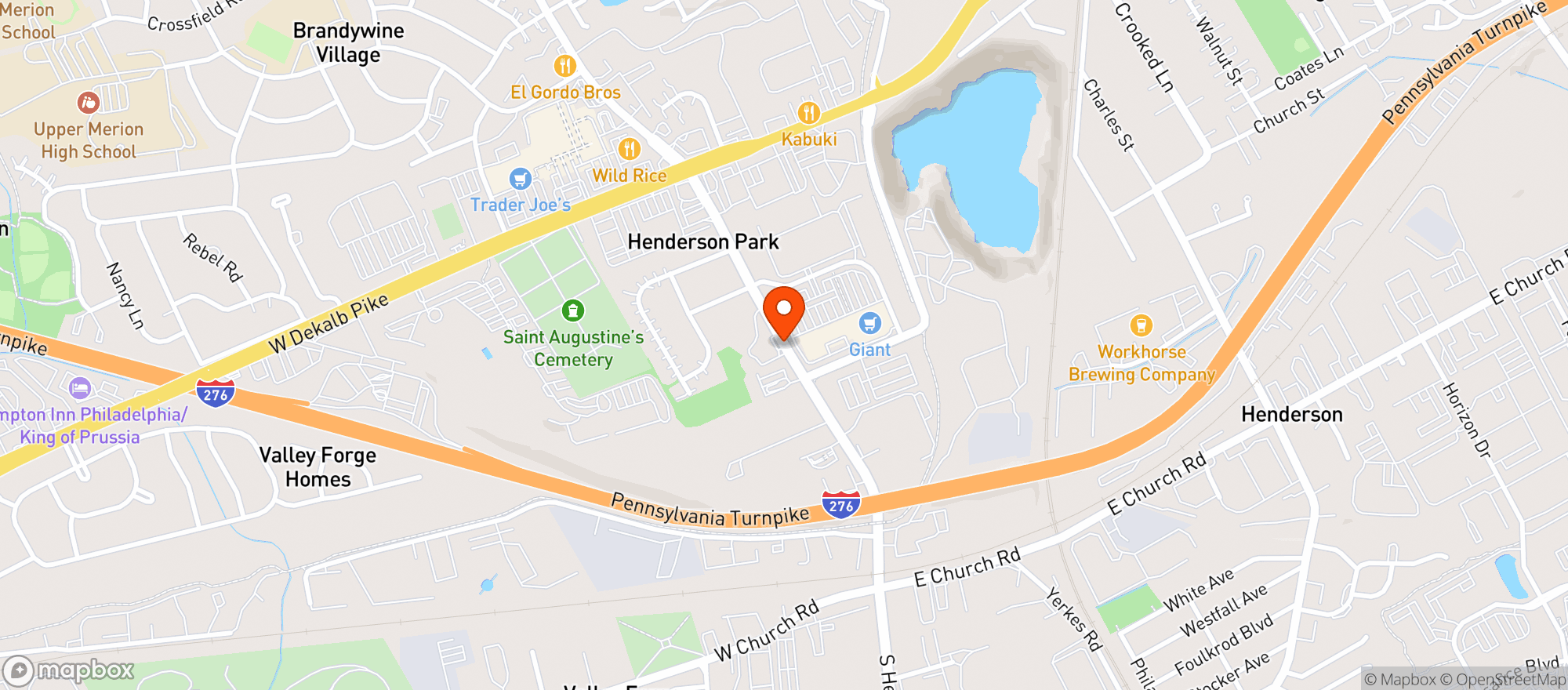 Map showing GIANT BEER GARDEN & EATERY