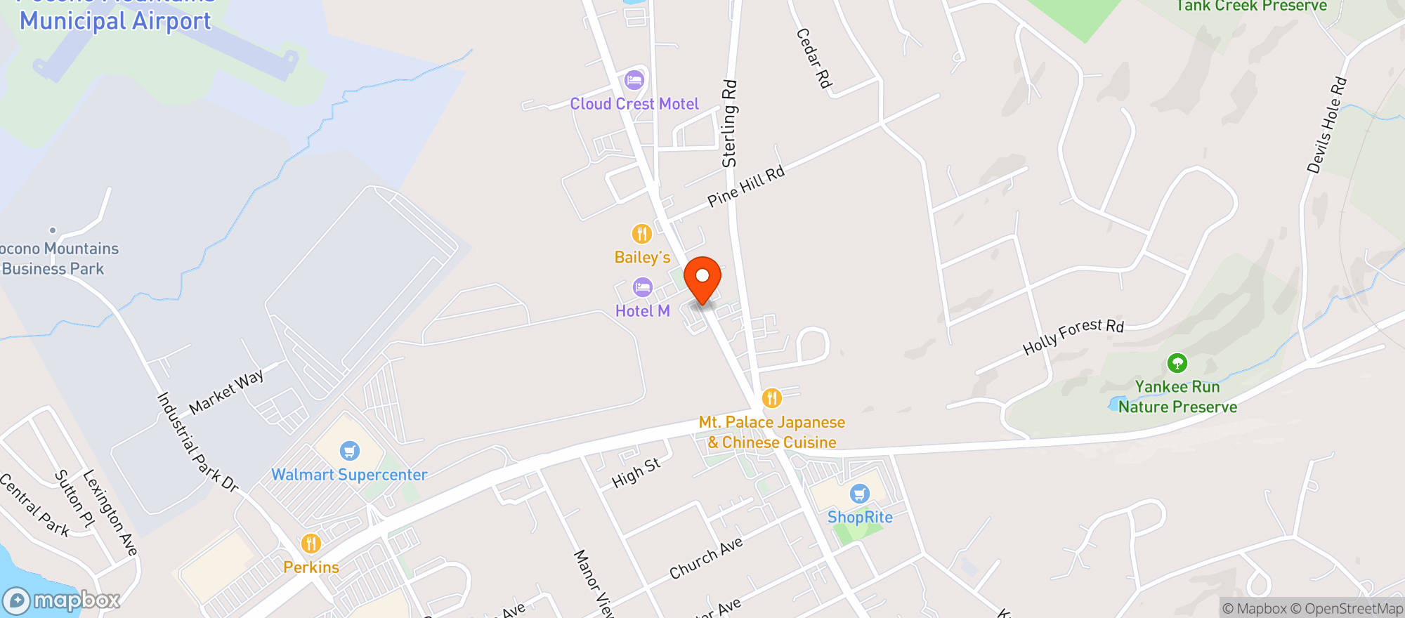 Map showing Baileys Ii Steakhouse