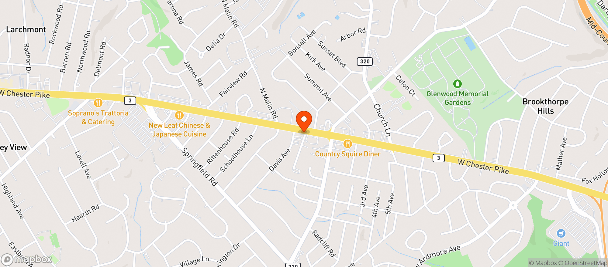 Map showing Danielle McNelis