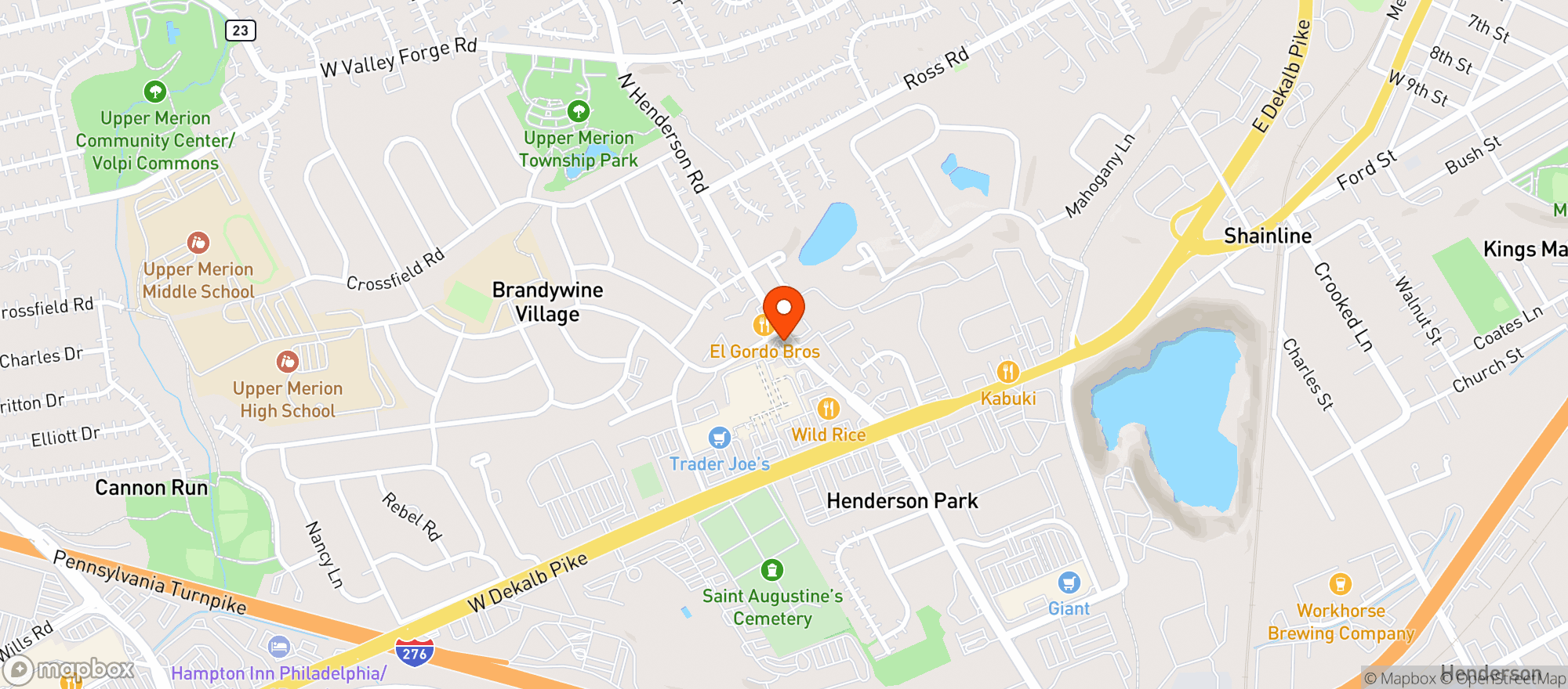 Map showing King Of Prussia Beer Outlet