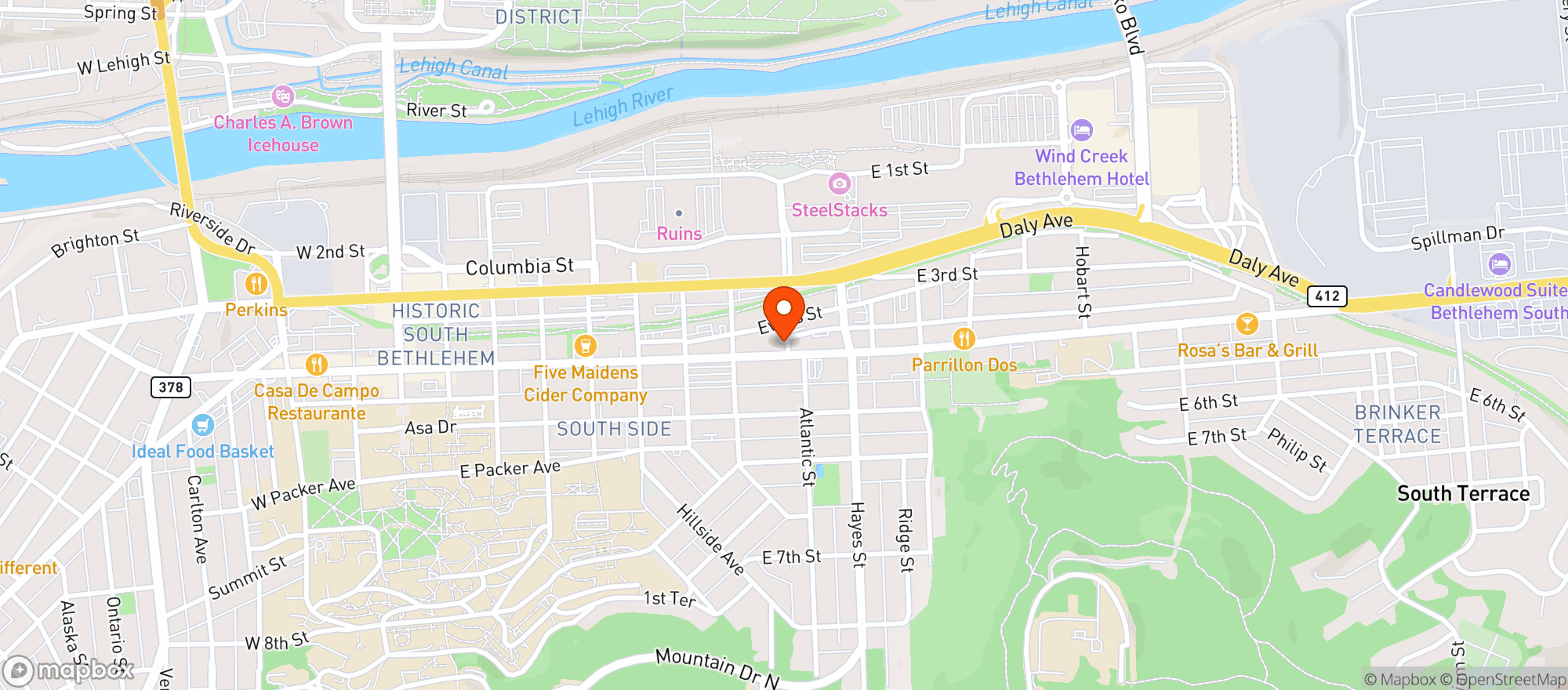 Map showing Puff & More 2 Smoke