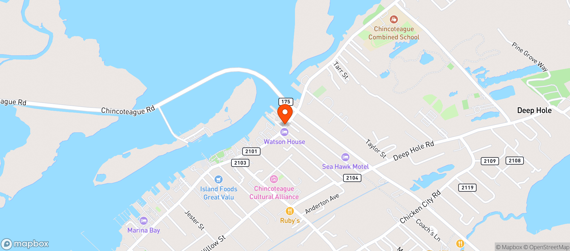 Map showing Key West Cottages