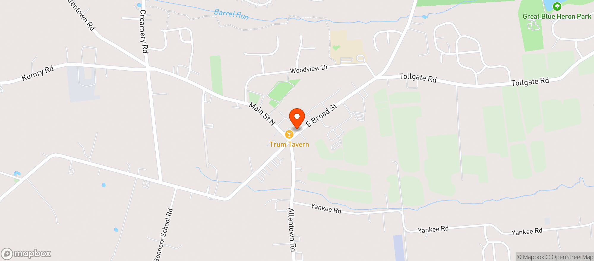 Map showing Trum Tavern