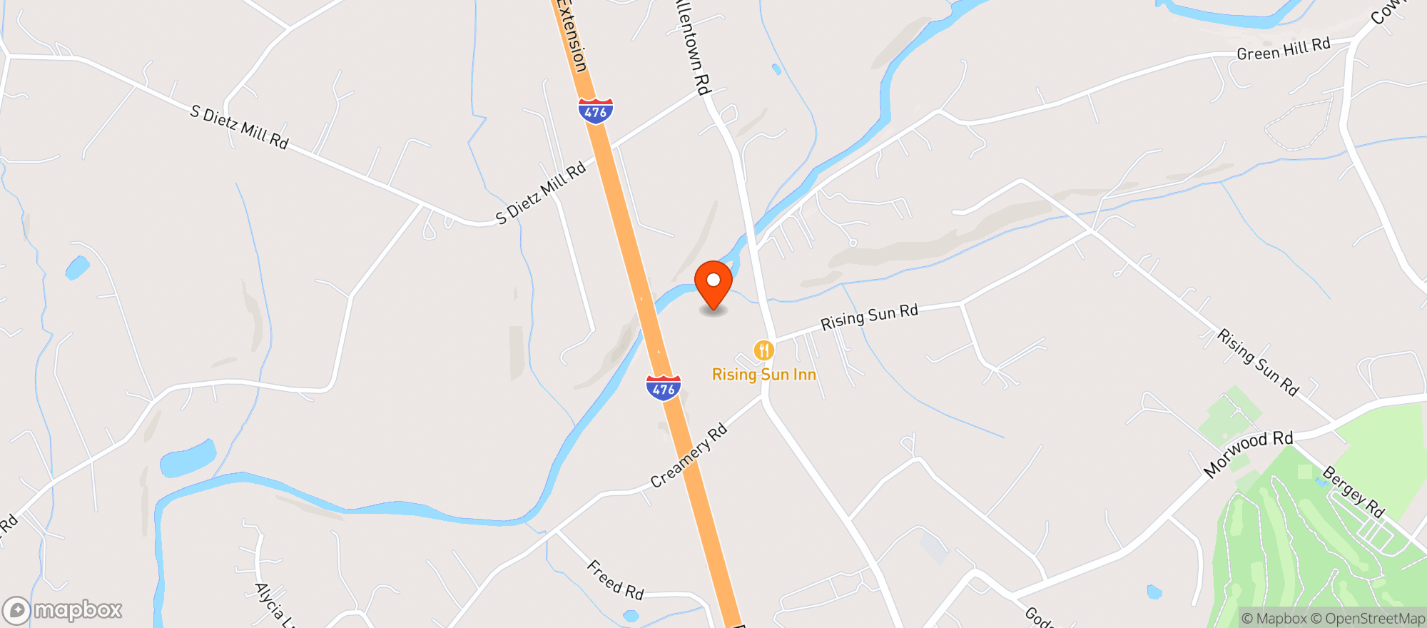 Map showing Rising Sun Rest & Taver